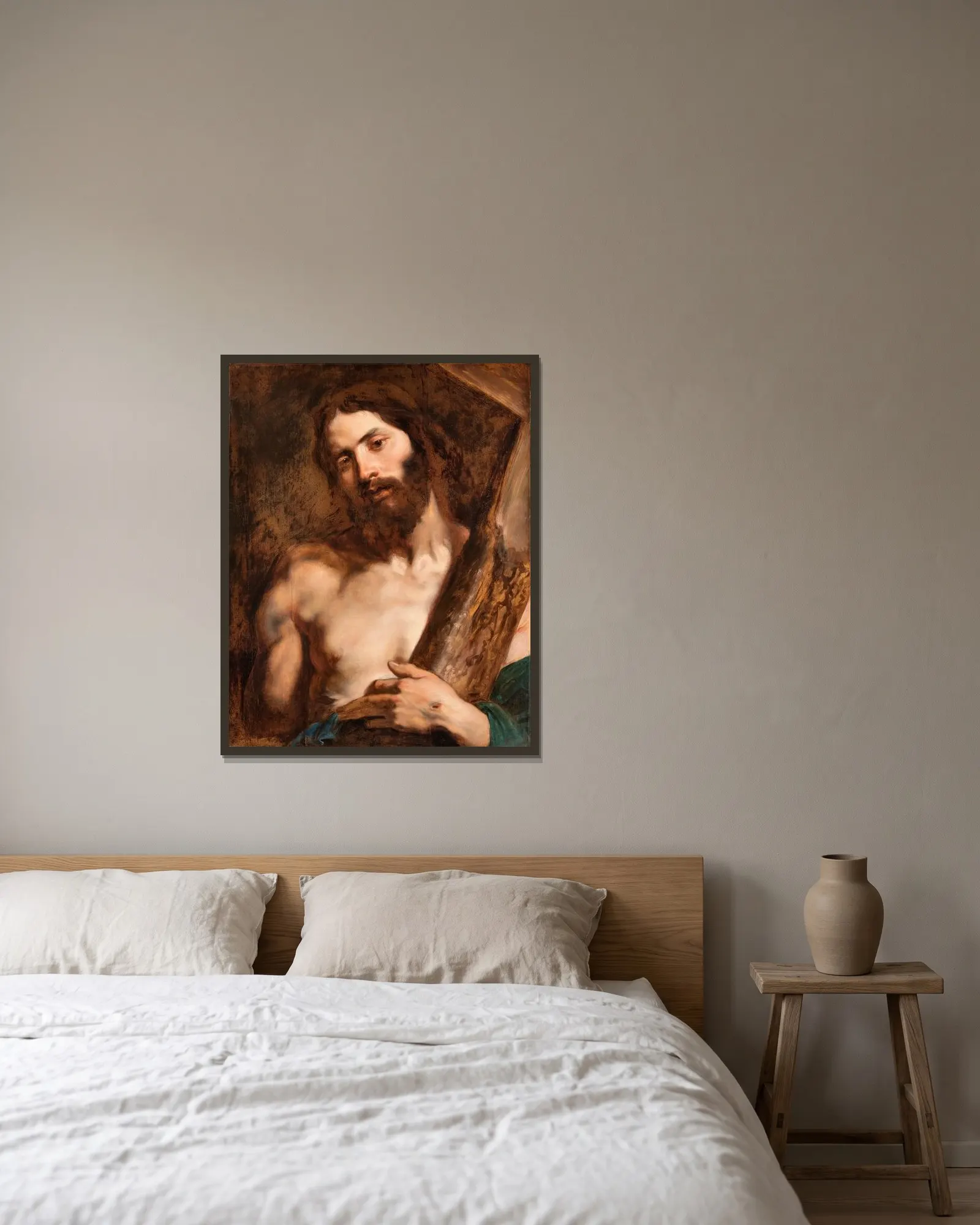 Christ Carrying The Cross av Anthony van Dyck inramad på en vägg