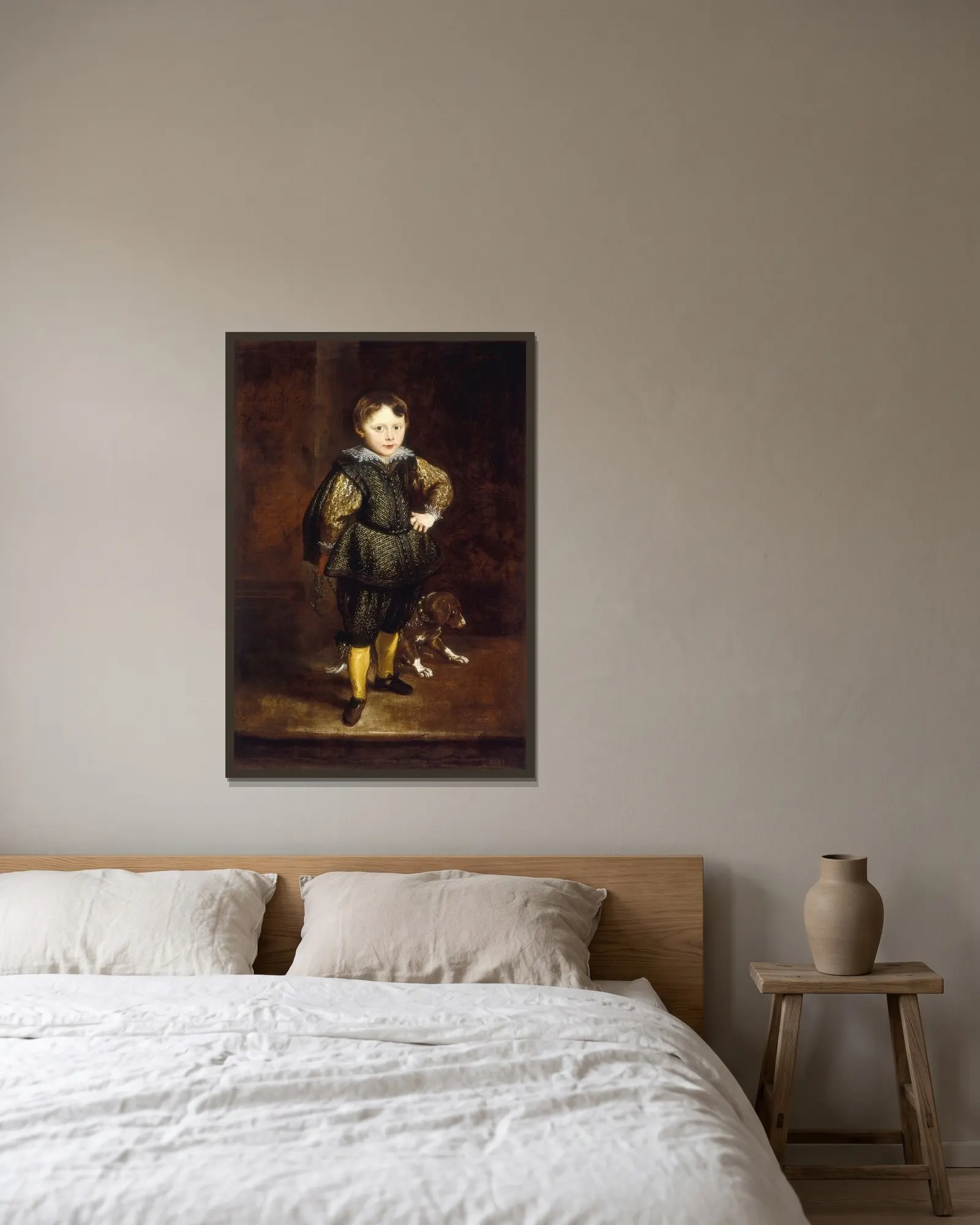 Filippo Cattaneo av Anthony van Dyck inramad på en vägg