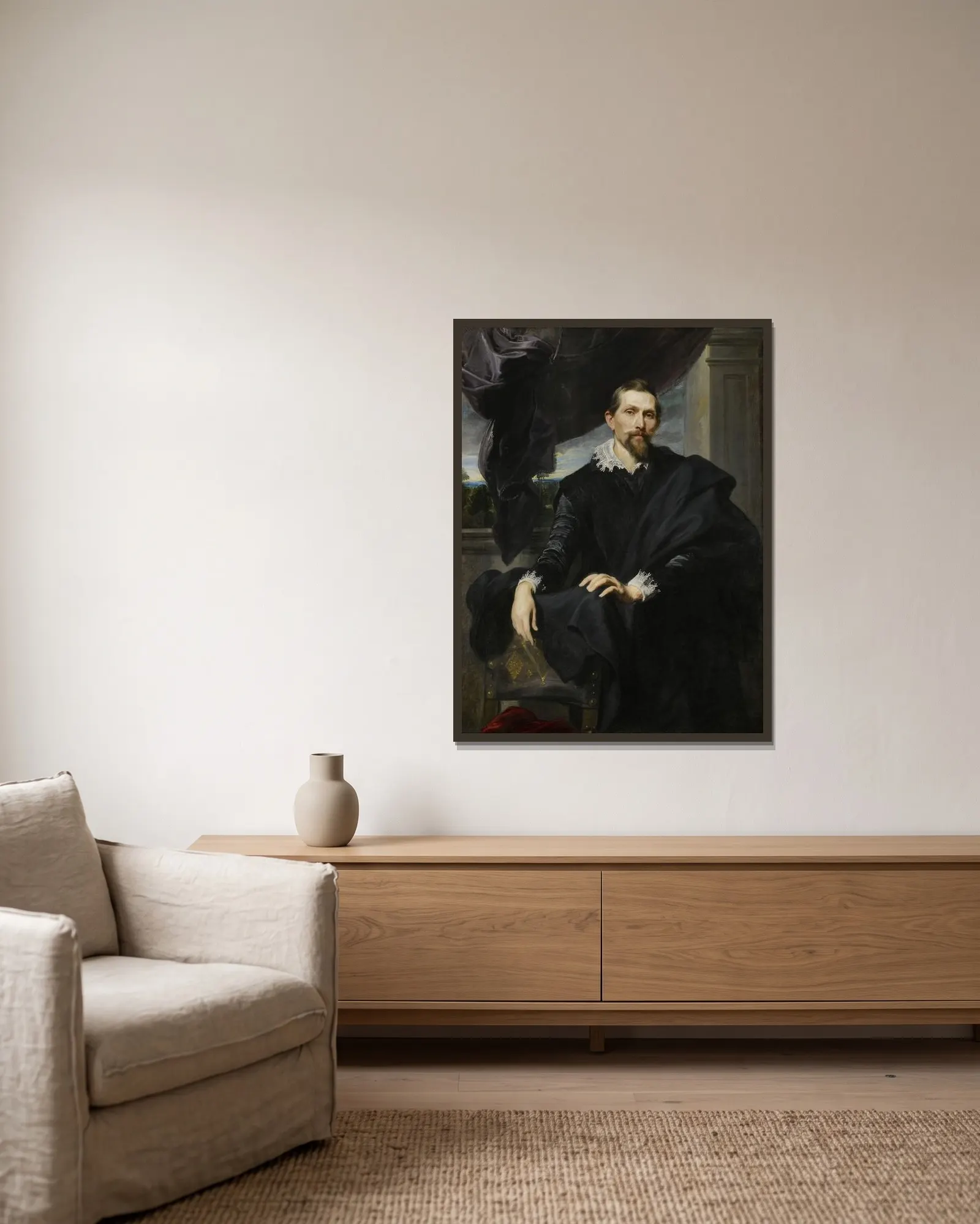 Frans Snyders av Anthony van Dyck inramad på en vägg