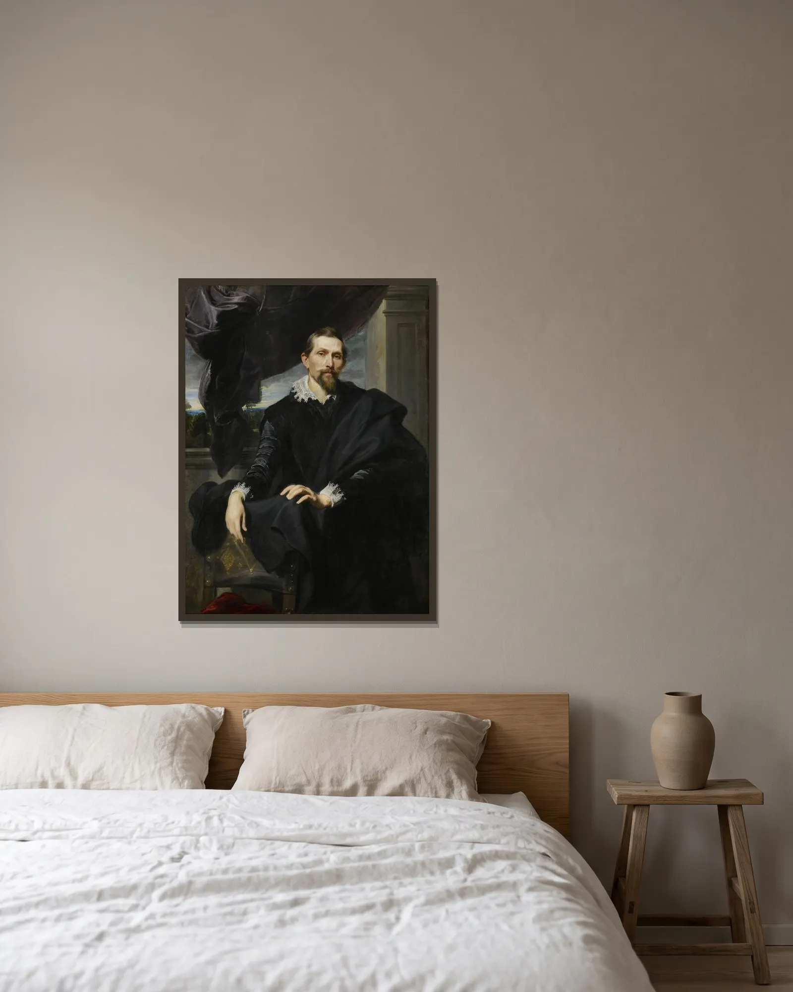 Frans Snyders av Anthony van Dyck inramad på en vägg