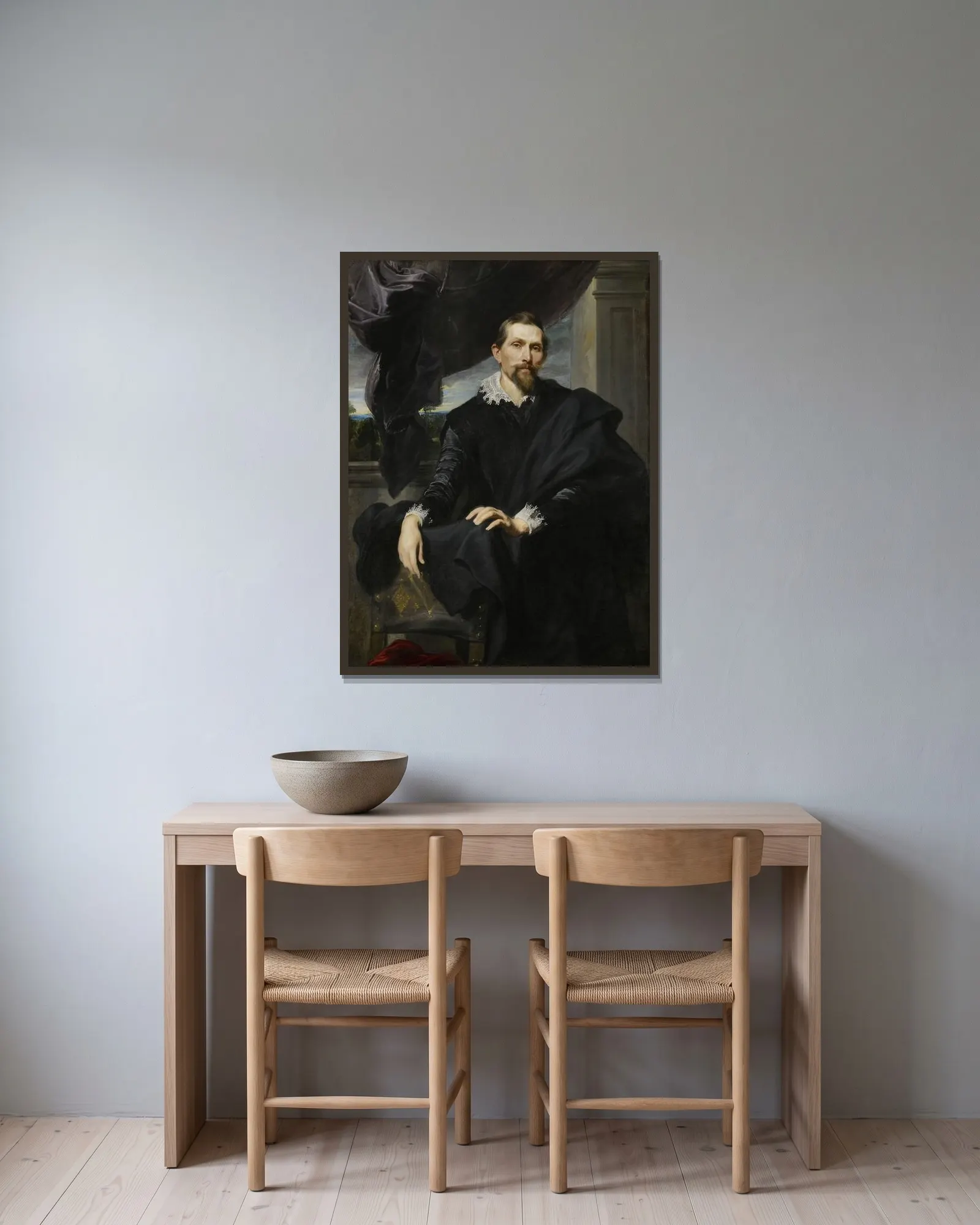 Frans Snyders av Anthony van Dyck inramad på en vägg