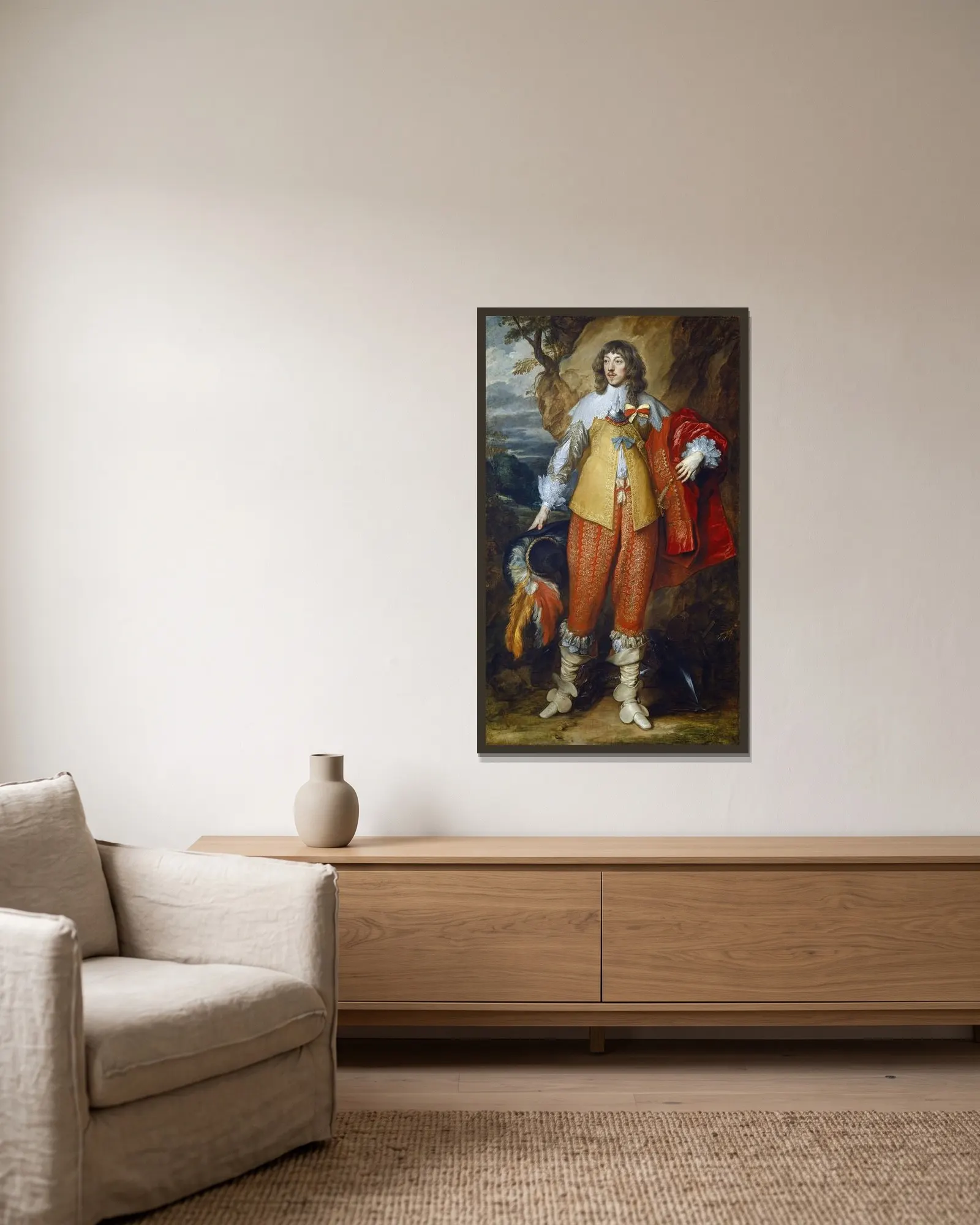 Henri II de Lorraine av Anthony van Dyck inramad på en vägg
