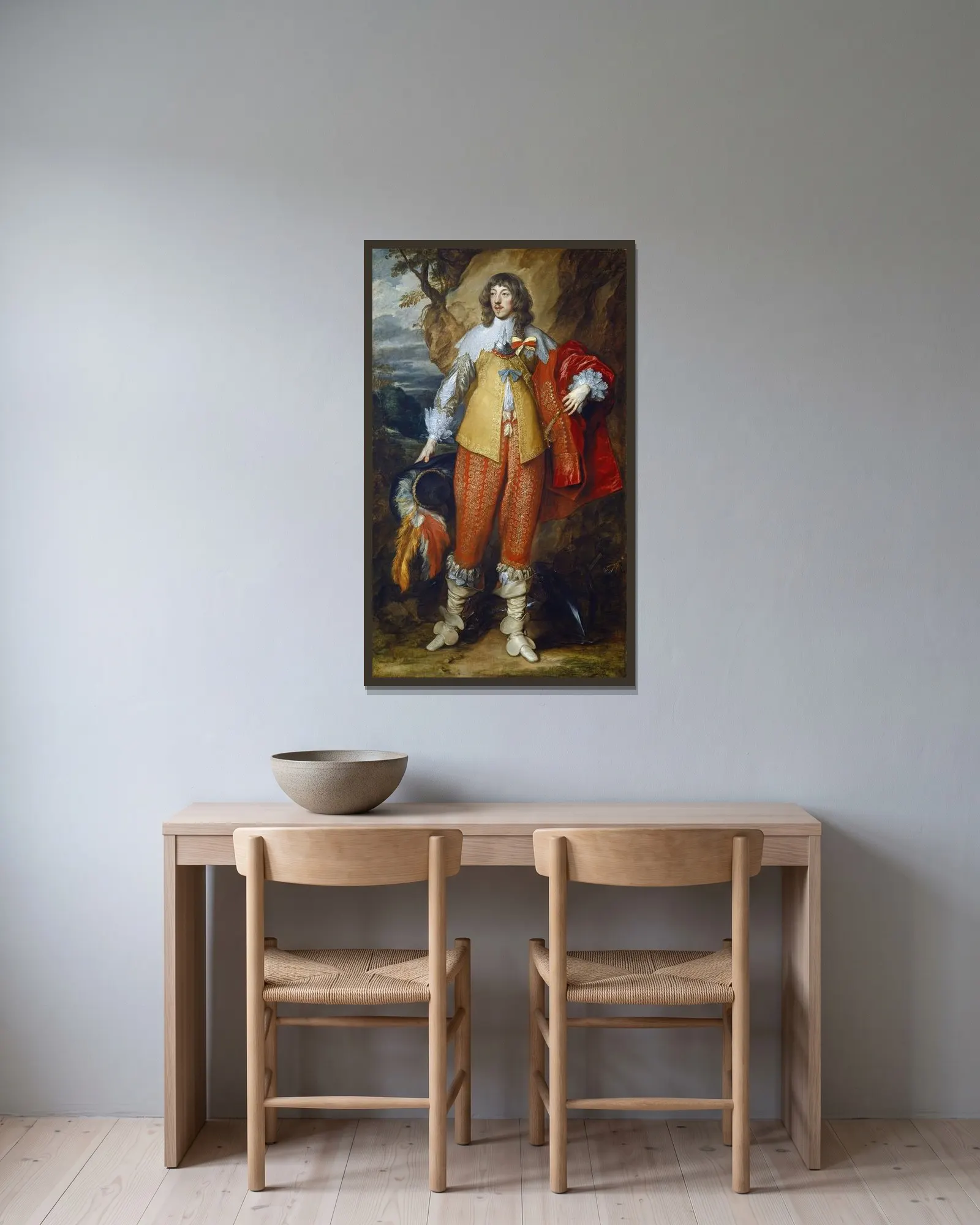 Henri II de Lorraine av Anthony van Dyck inramad på en vägg