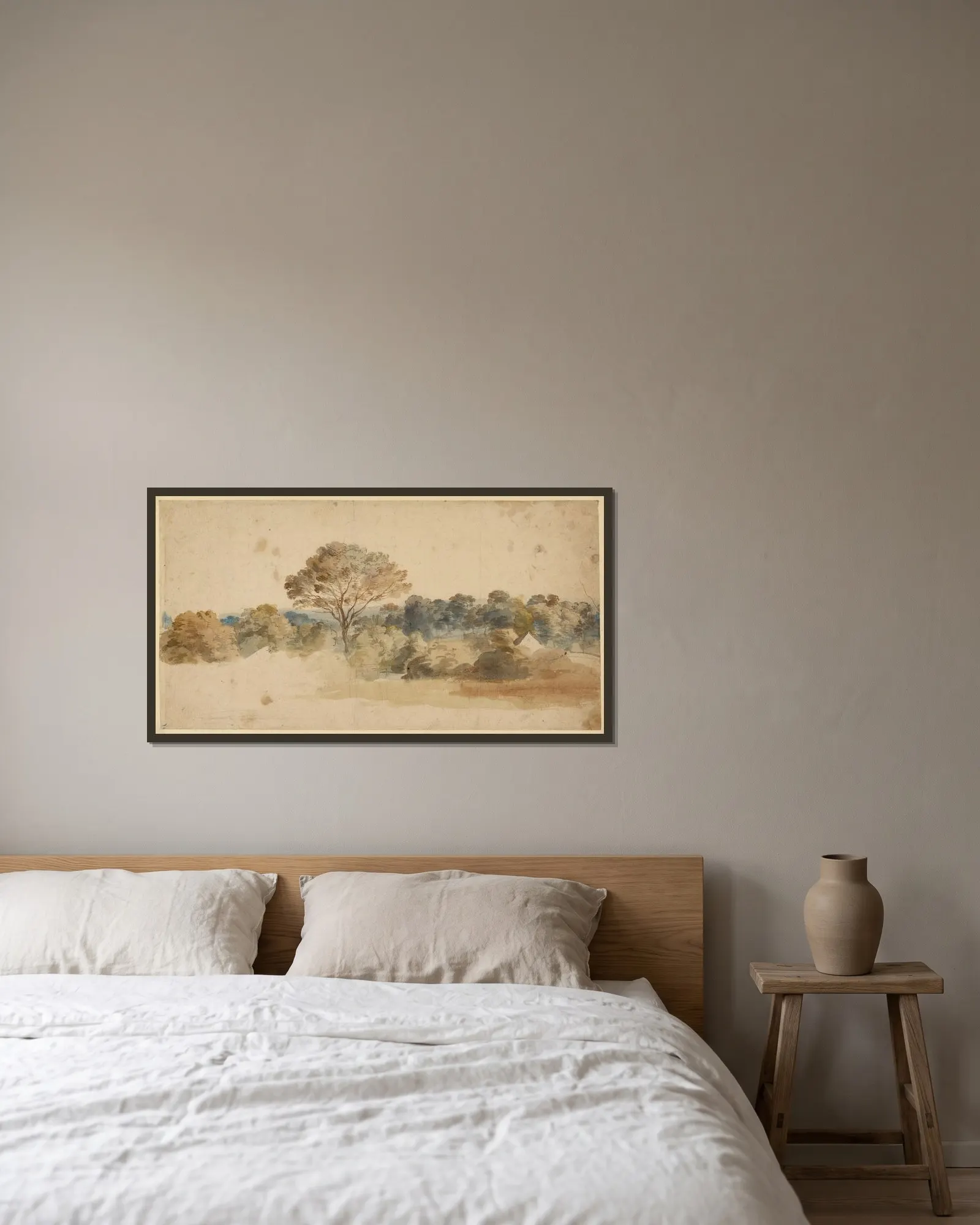 Landscape av Anthony van Dyck inramad på en vägg