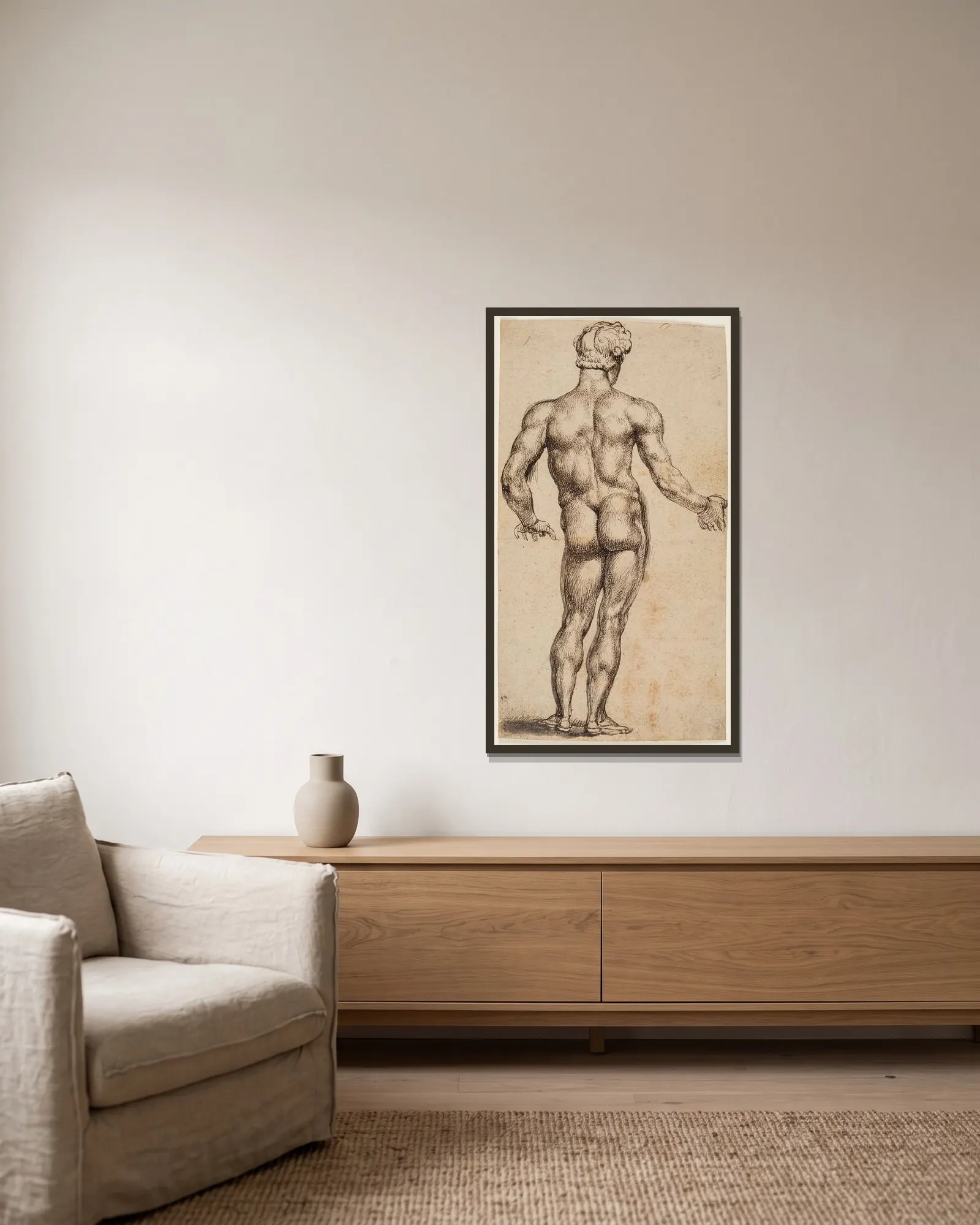 Mercury av Anthony van Dyck inramad på en vägg