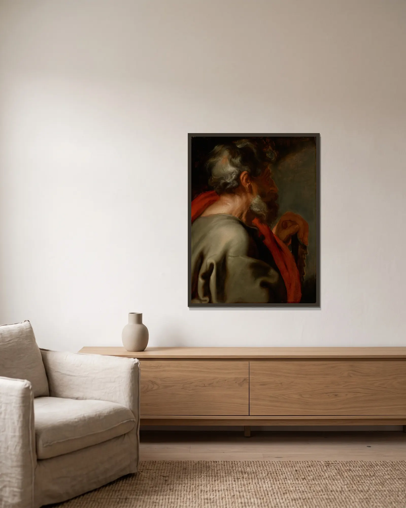 The Apostle Simon av Anthony van Dyck inramad på en vägg
