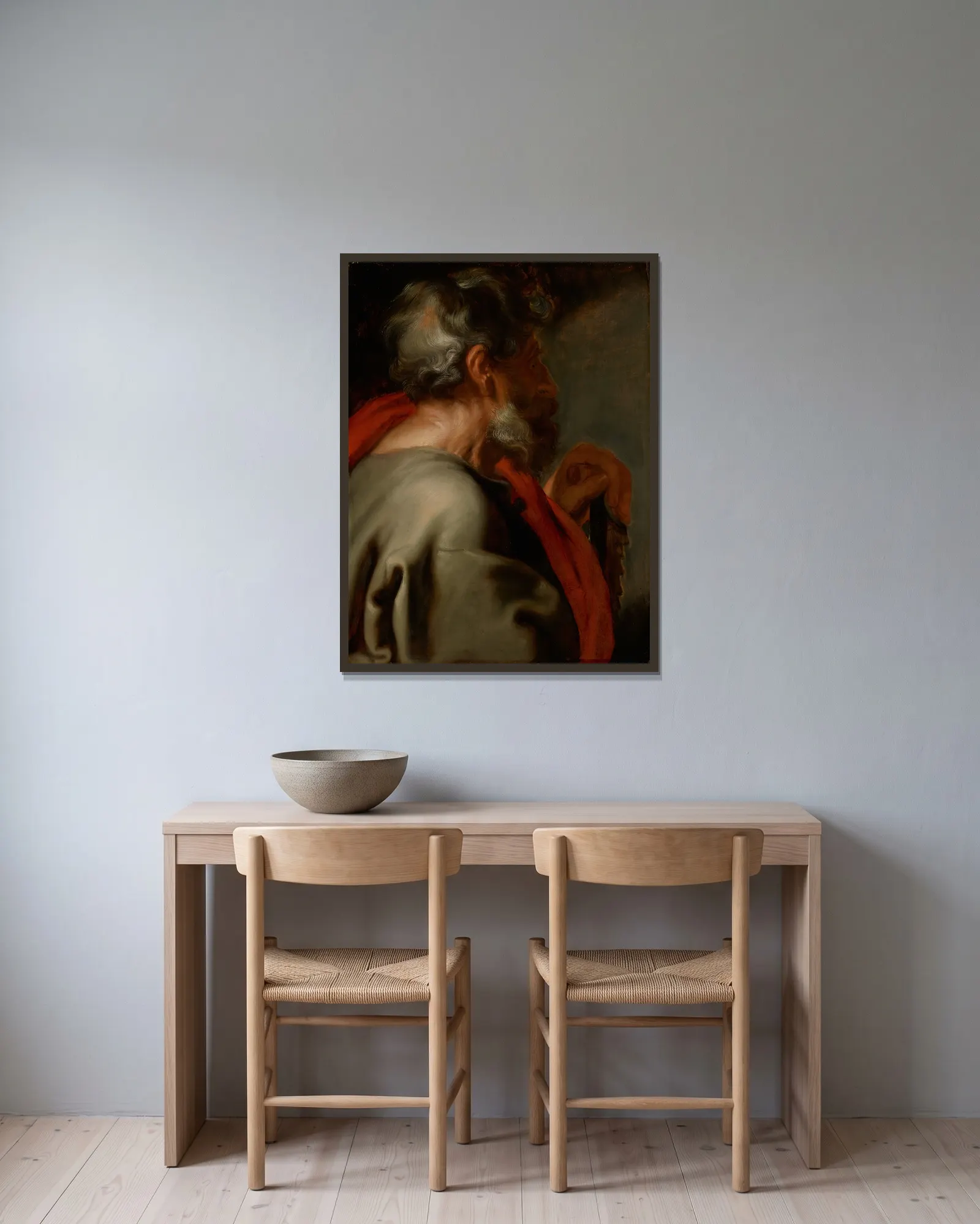 The Apostle Simon av Anthony van Dyck inramad på en vägg