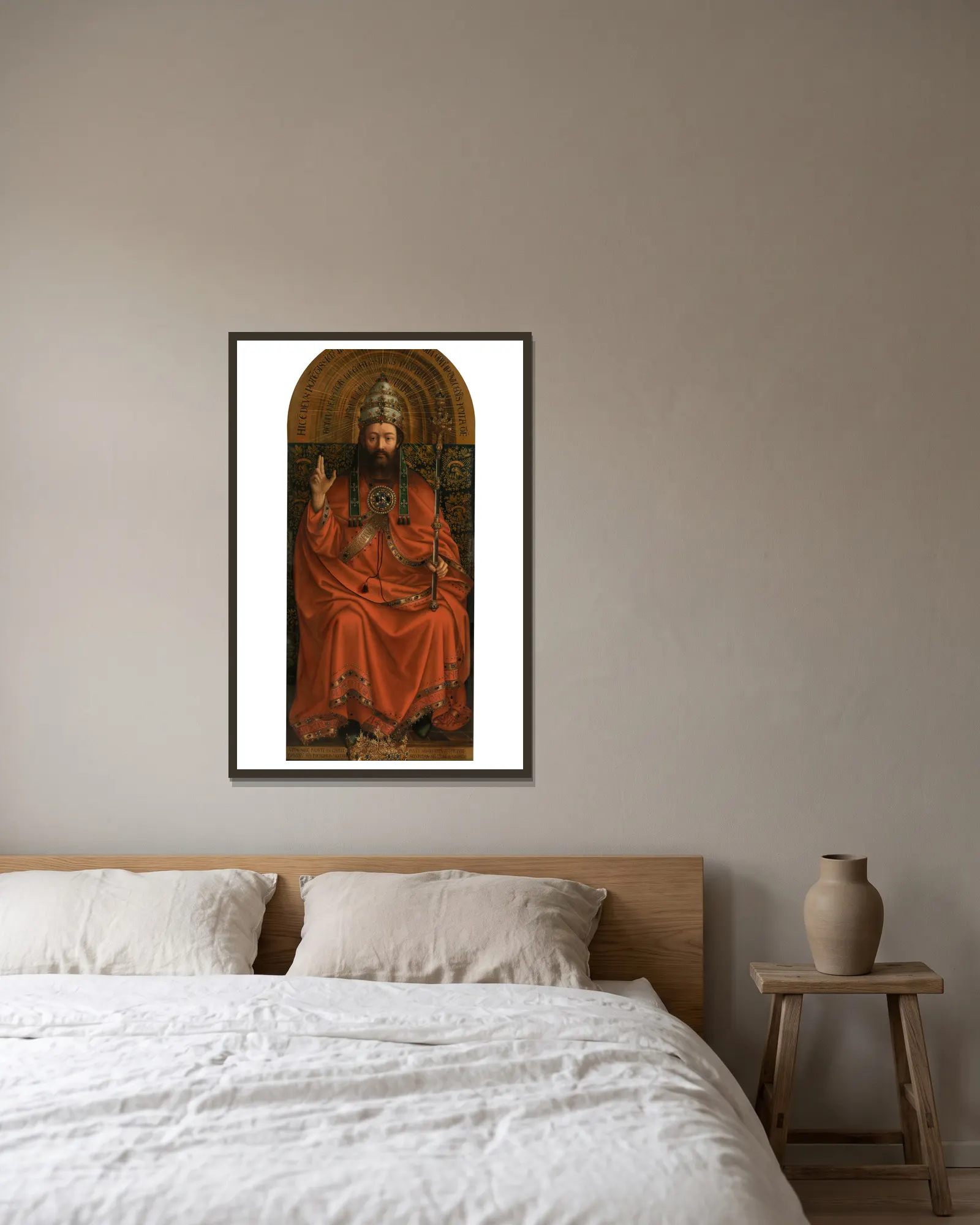 God Almighty av Jan van Eyck inramad på en vägg
