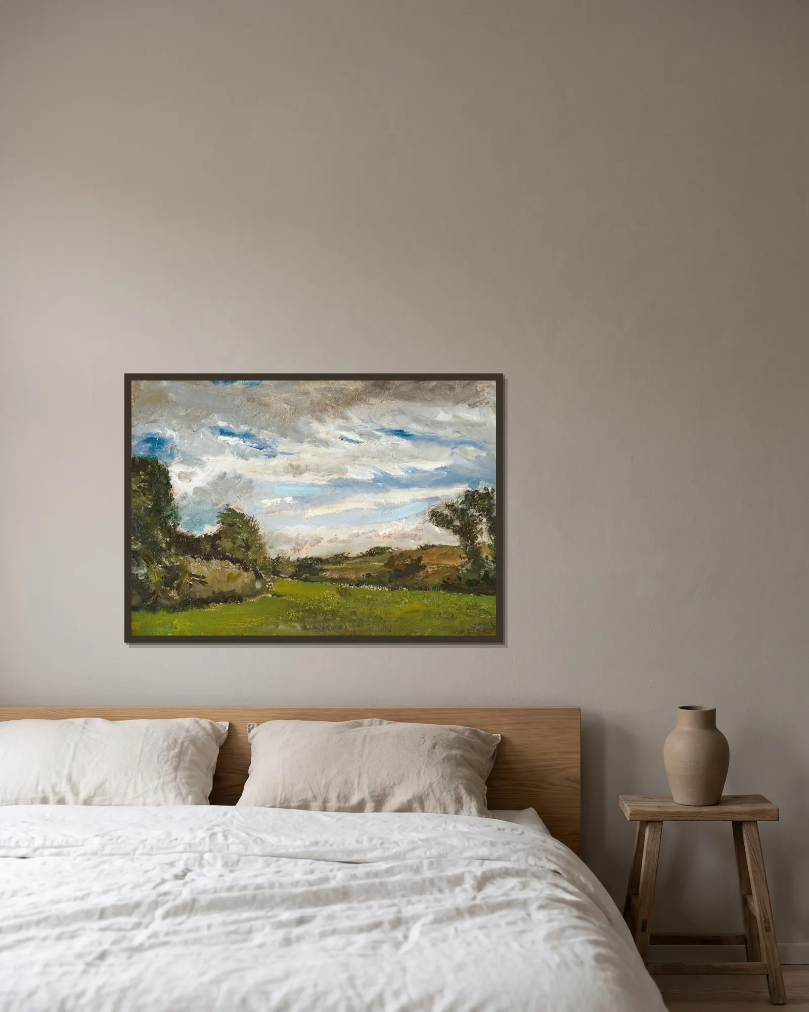 In de Duinen (In the Dunes) av Vincent van Gogh inramad på en vägg