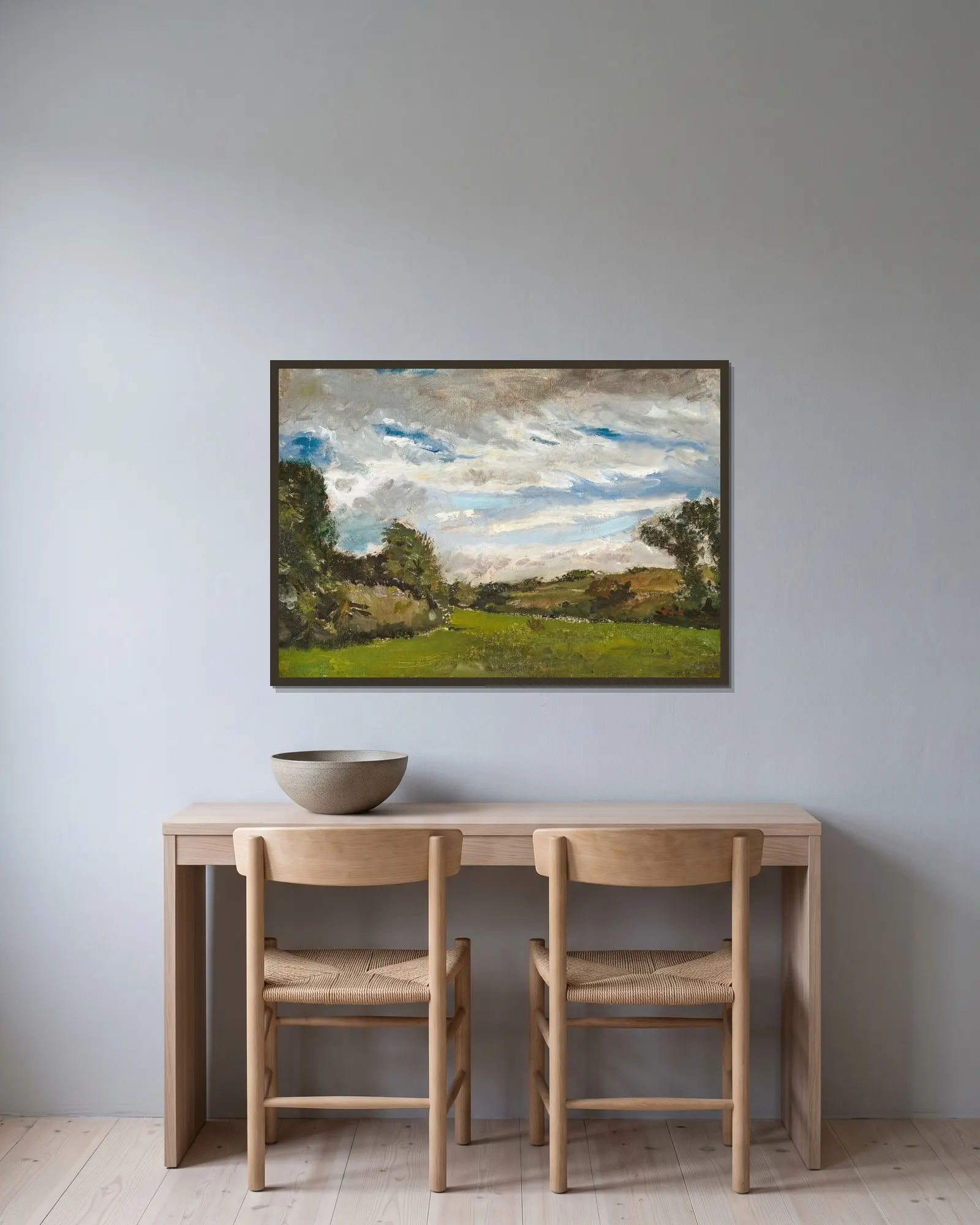 In de Duinen (In the Dunes) av Vincent van Gogh inramad på en vägg