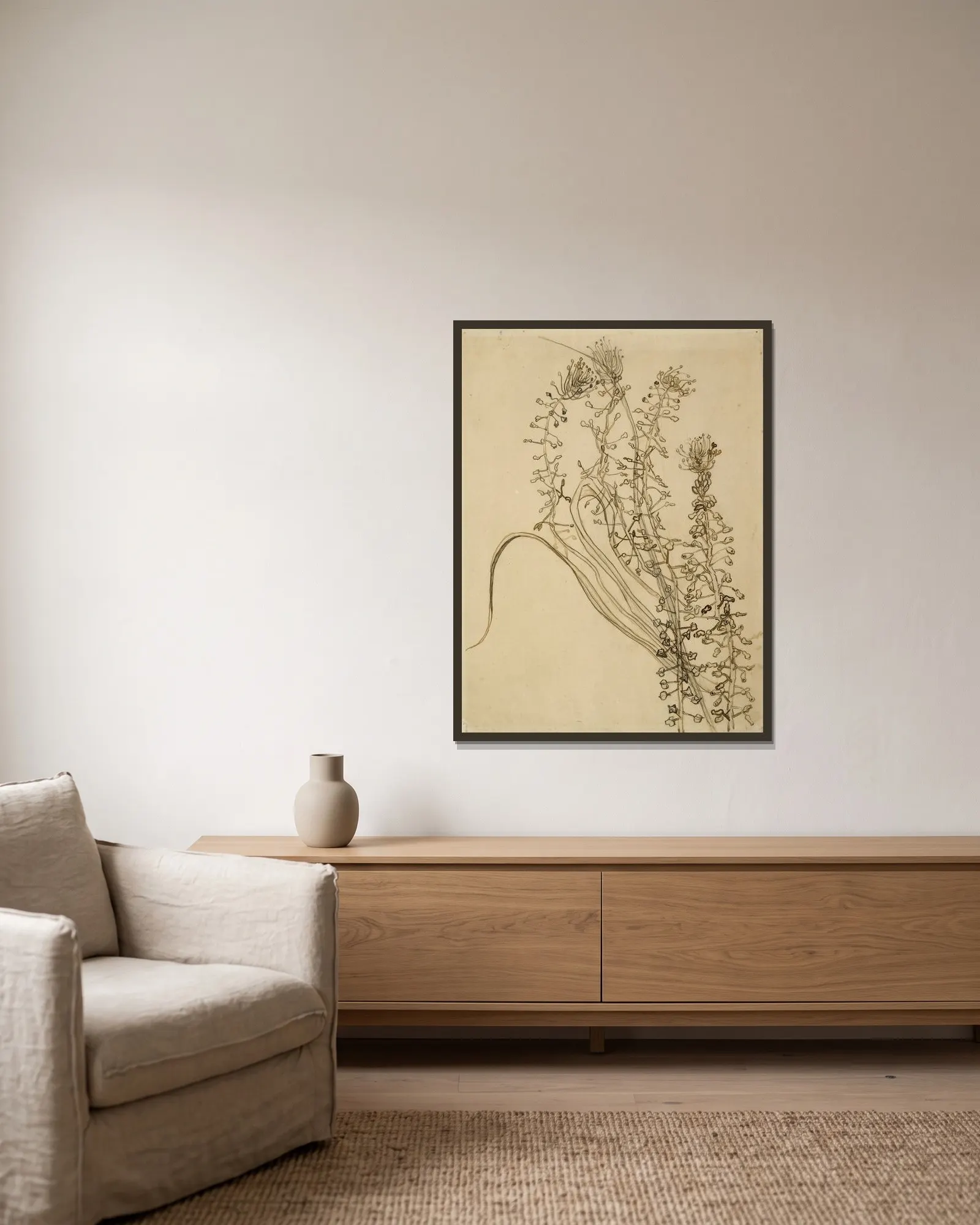 Tassel hyancinth av Vincent van Gogh inramad på en vägg