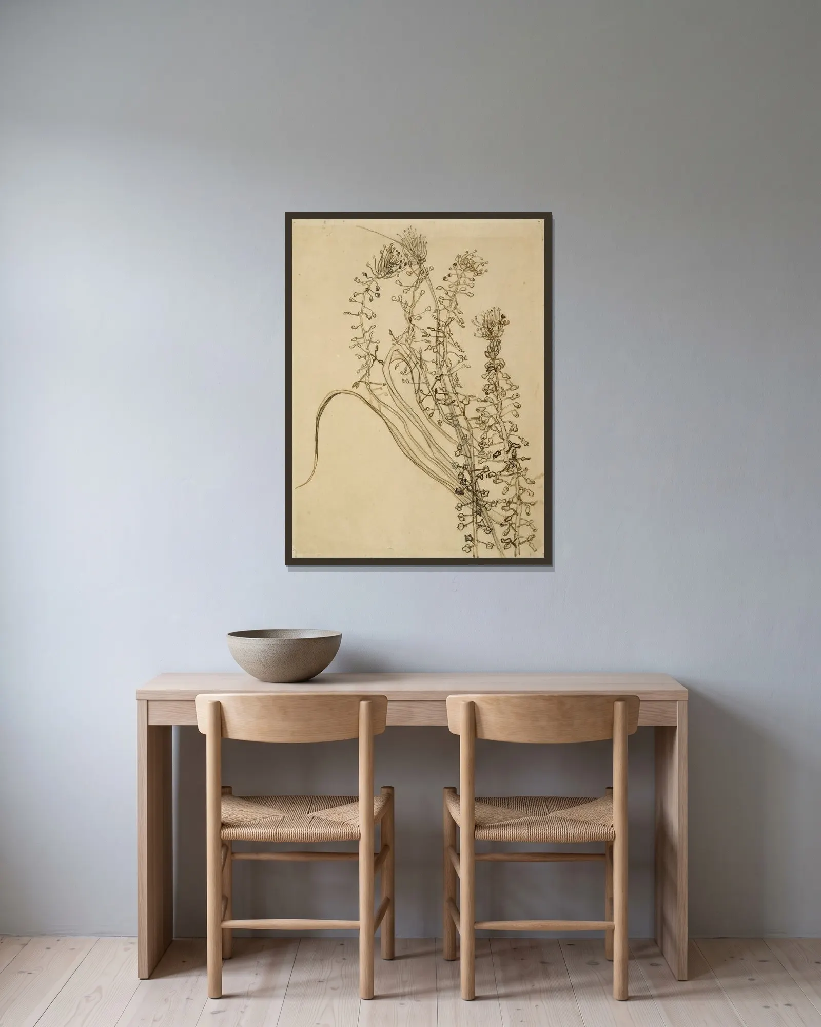 Tassel hyancinth av Vincent van Gogh inramad på en vägg