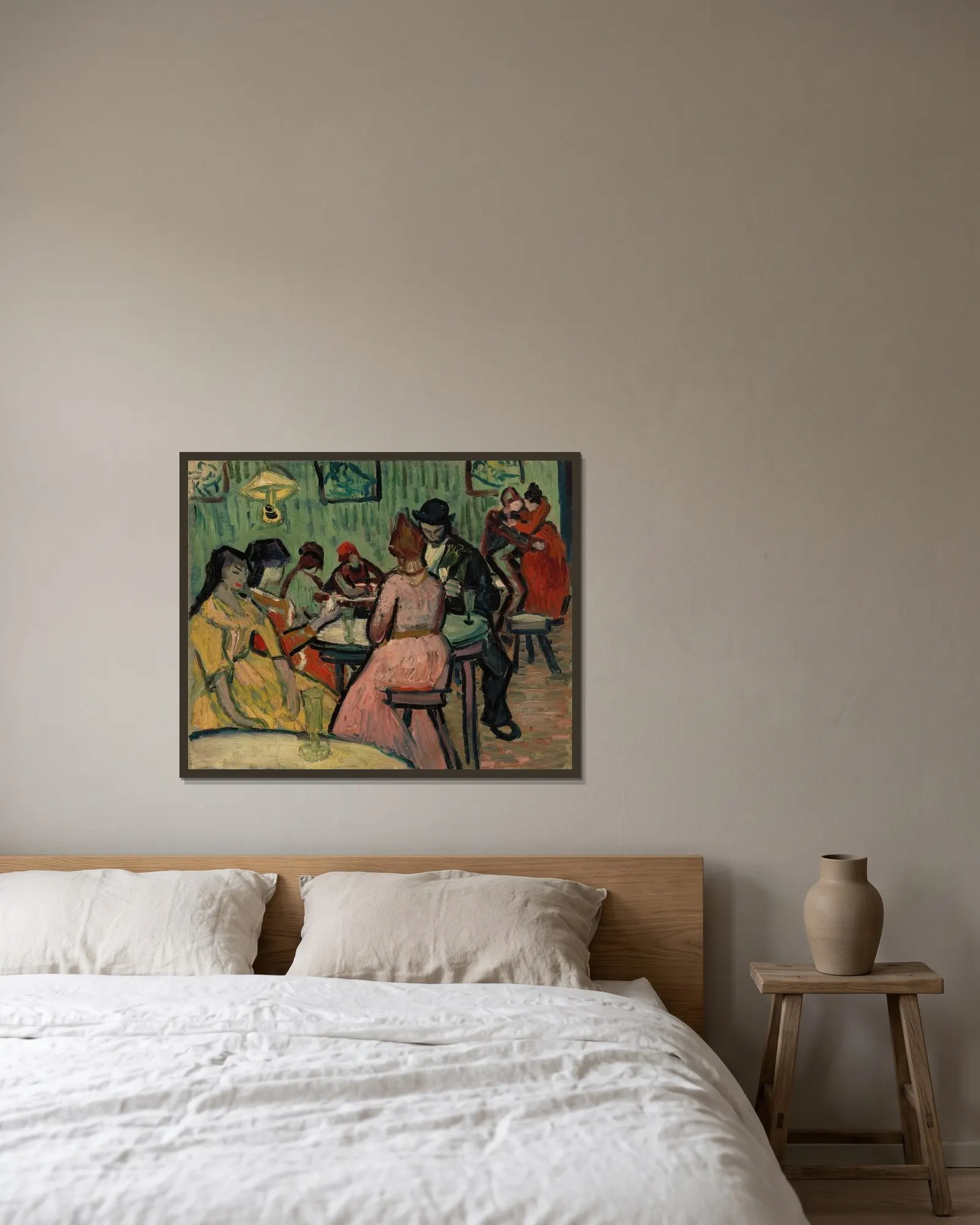 The Brothel (Le Lupanar) av Vincent van Gogh inramad på en vägg