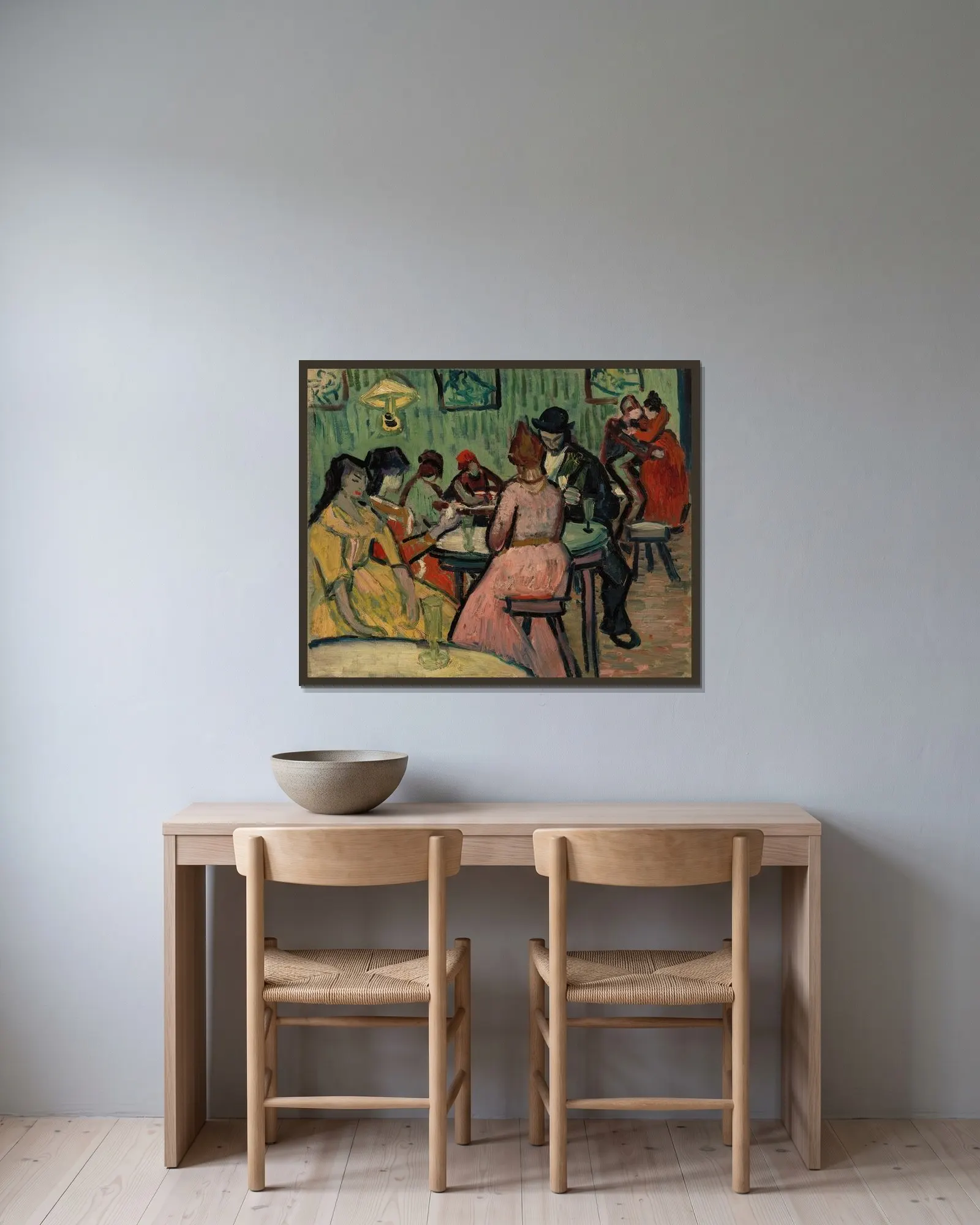 The Brothel (Le Lupanar) av Vincent van Gogh inramad på en vägg