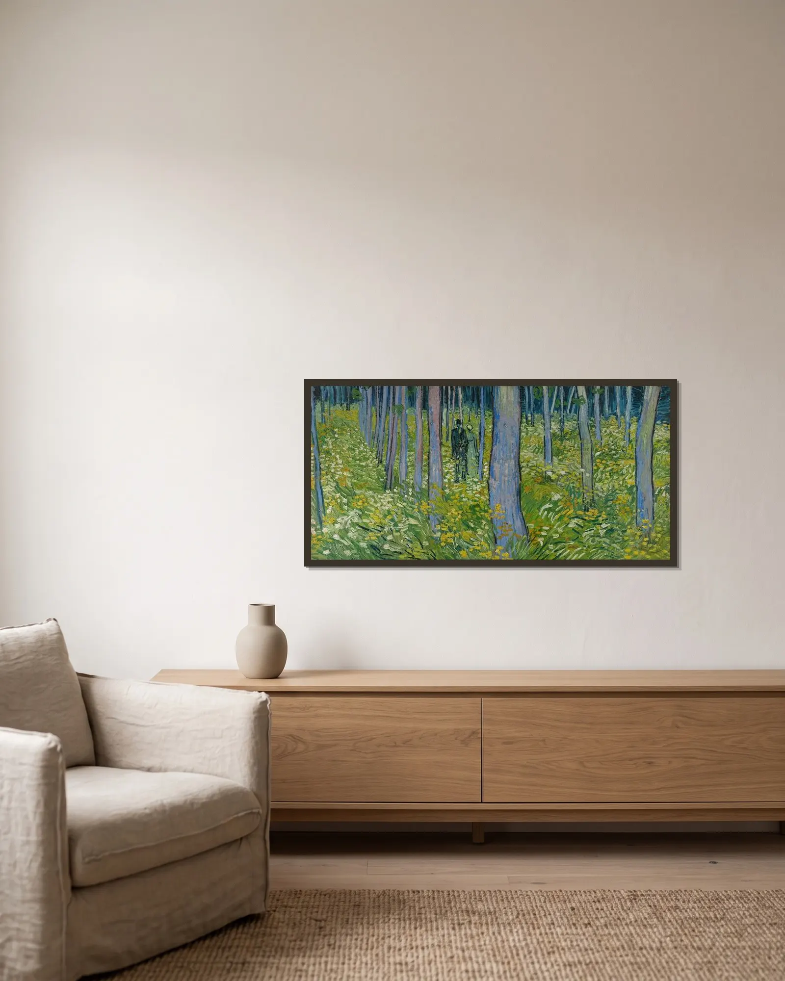 Undergrowth with two Figures av Vincent van Gogh inramad på en vägg