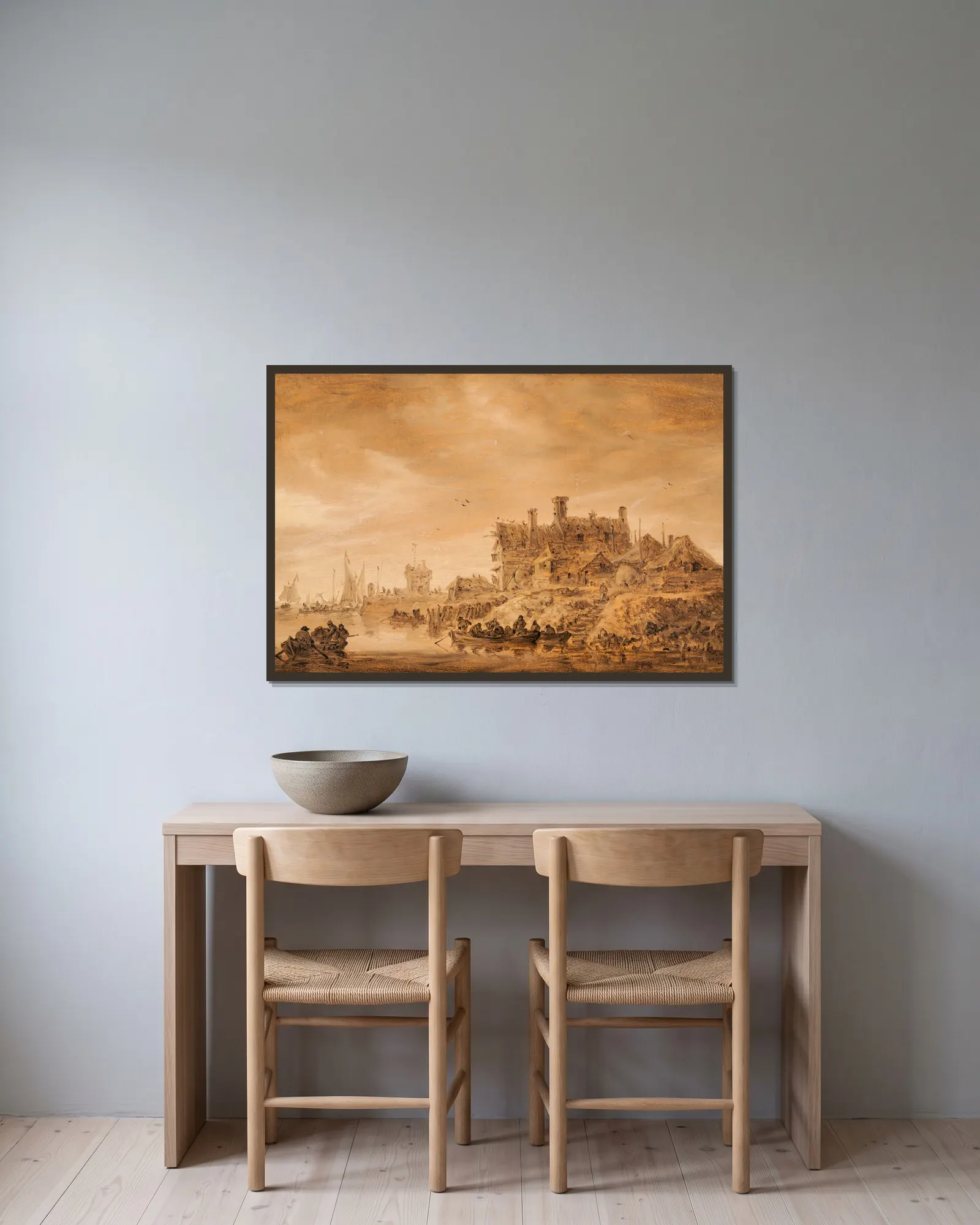 Coast Scene av Jan van Goyen inramad på en vägg