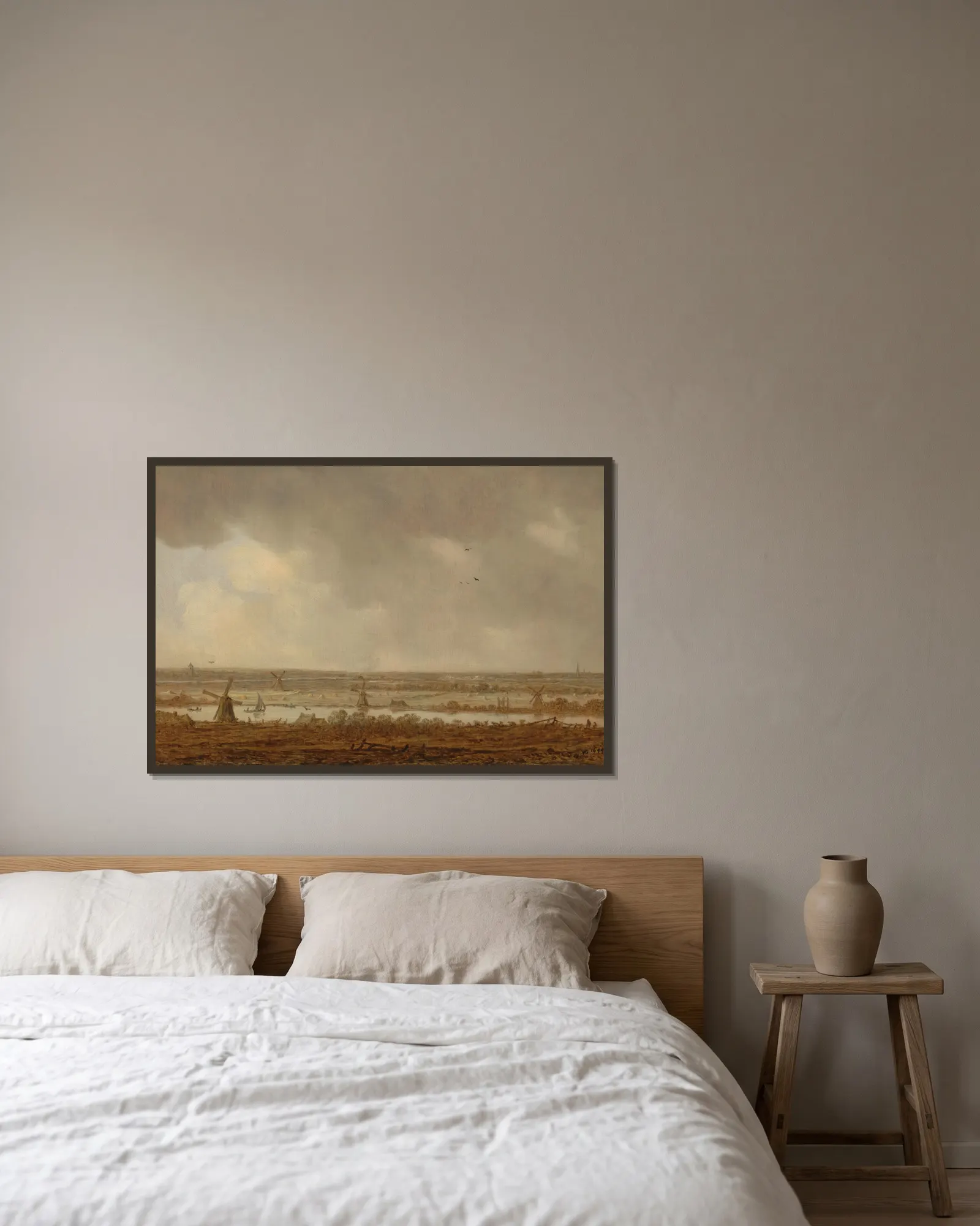 Polder Landscape av Jan van Goyen inramad på en vägg