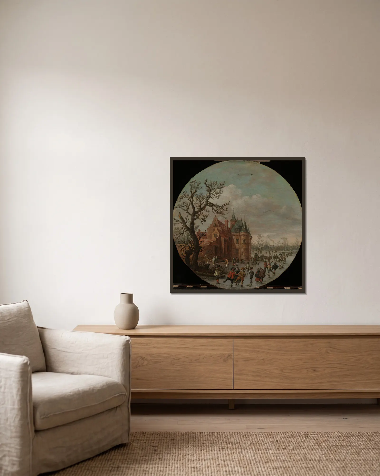 Winter av Jan van Goyen inramad på en vägg