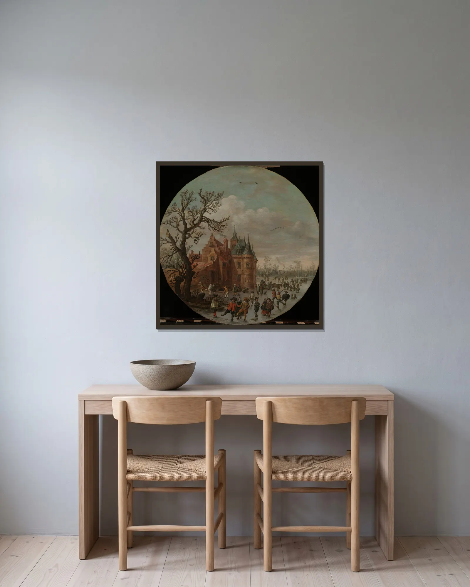Winter av Jan van Goyen inramad på en vägg