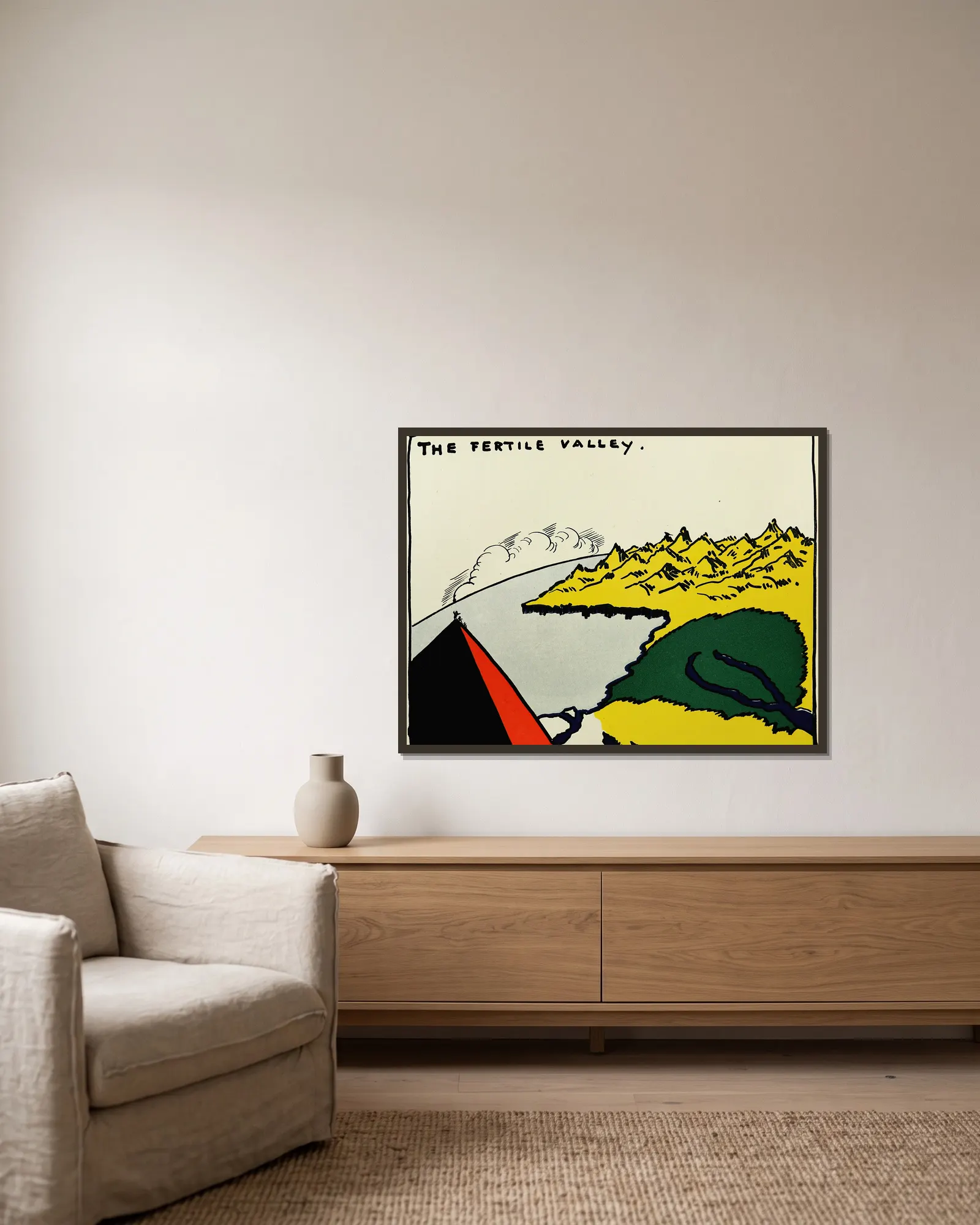 The fertile valley av Hendrik Willem Van Loon inramad på en vägg