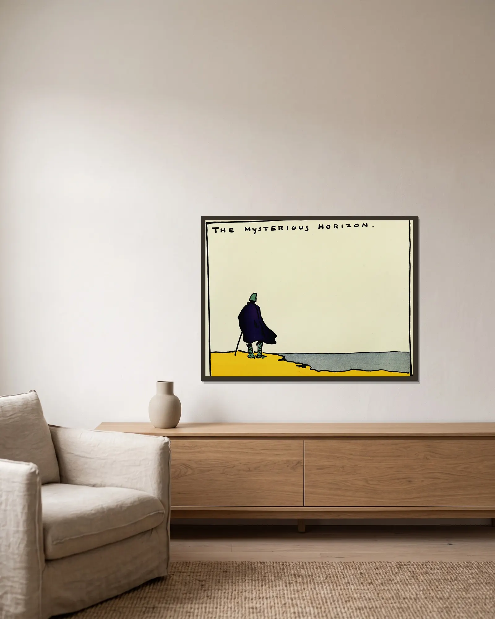 The mysterious horizon av Hendrik Willem Van Loon inramad på en vägg