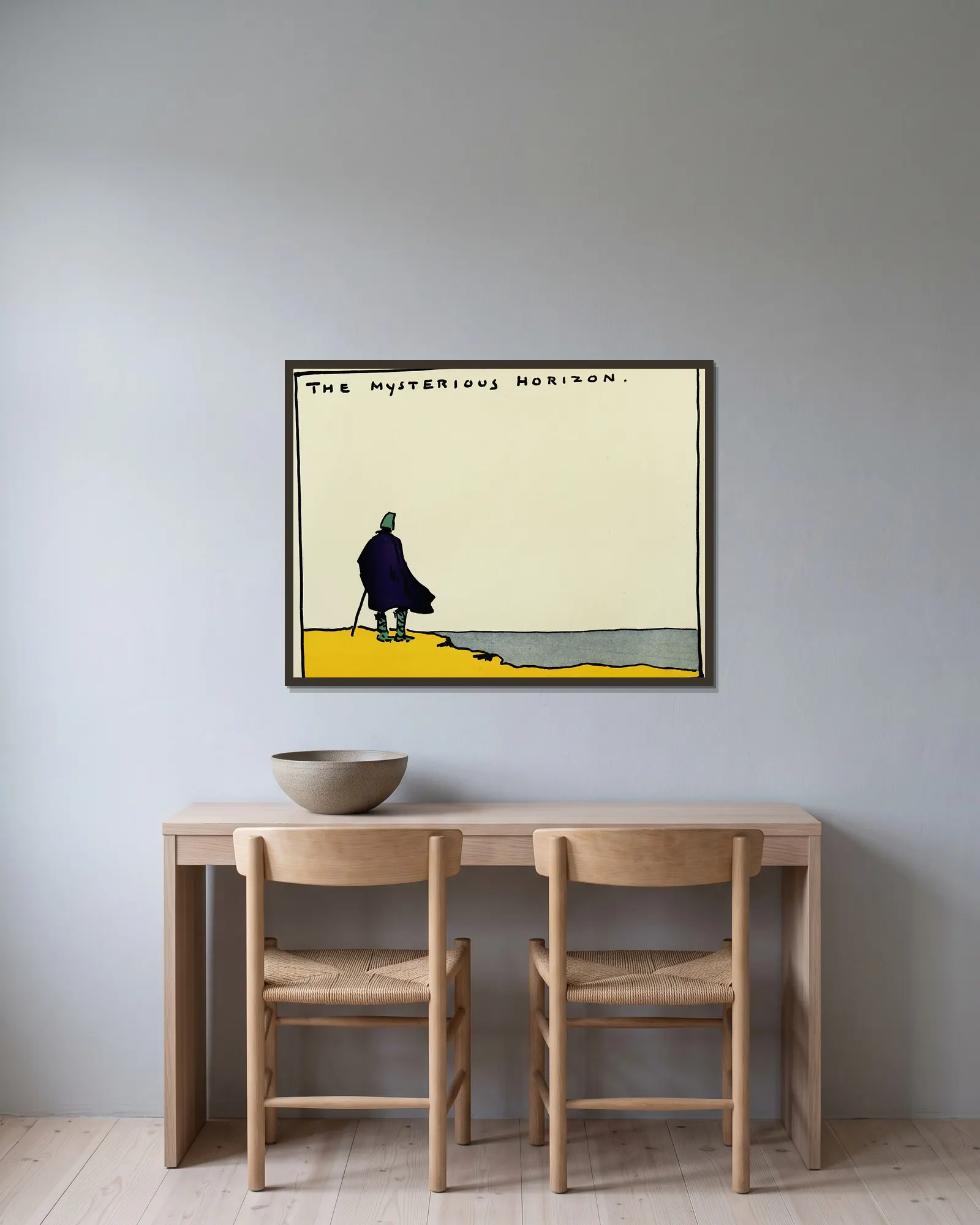 The mysterious horizon av Hendrik Willem Van Loon inramad på en vägg