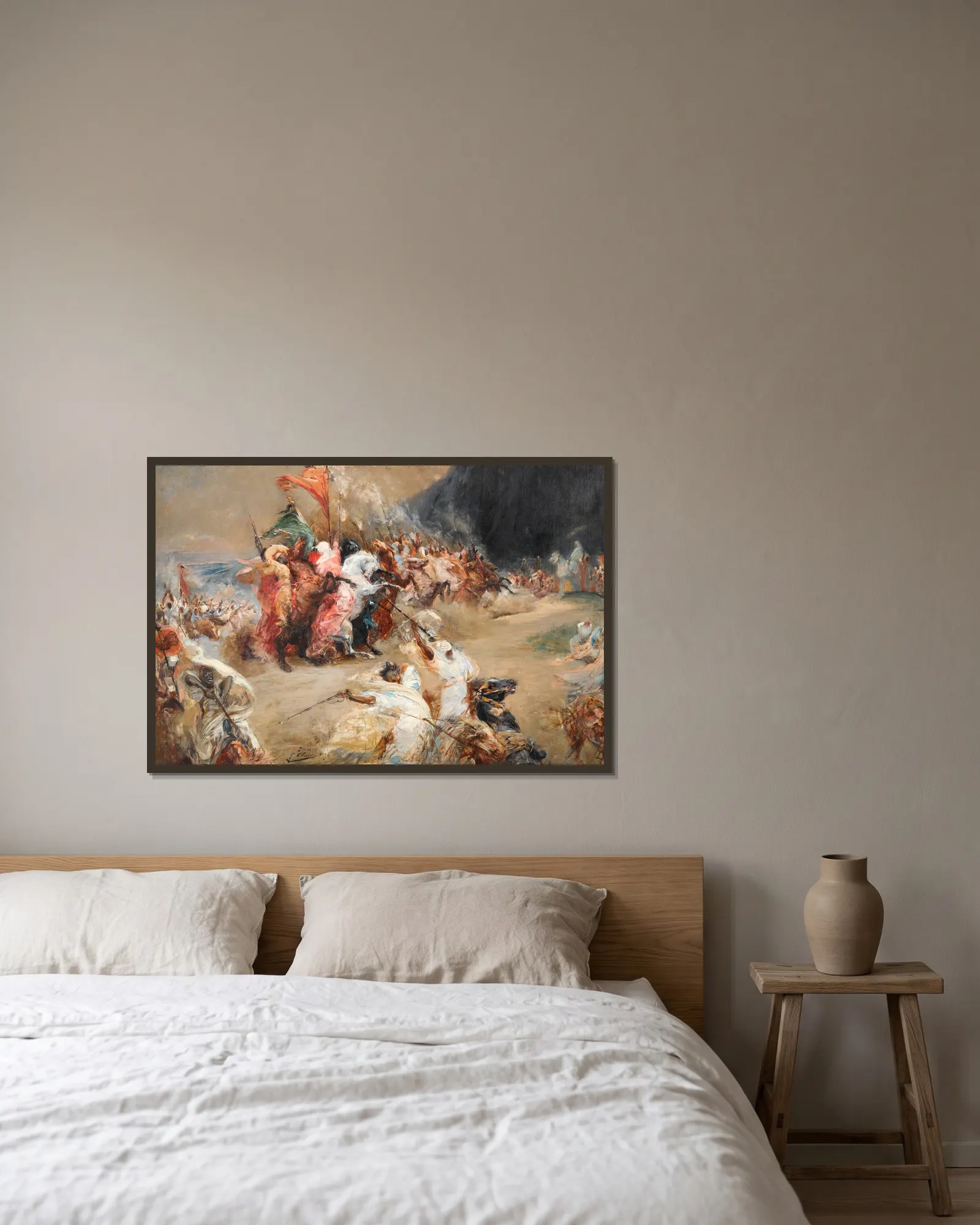 Fantasia av Georges Jules Victor Clairin inramad på en vägg