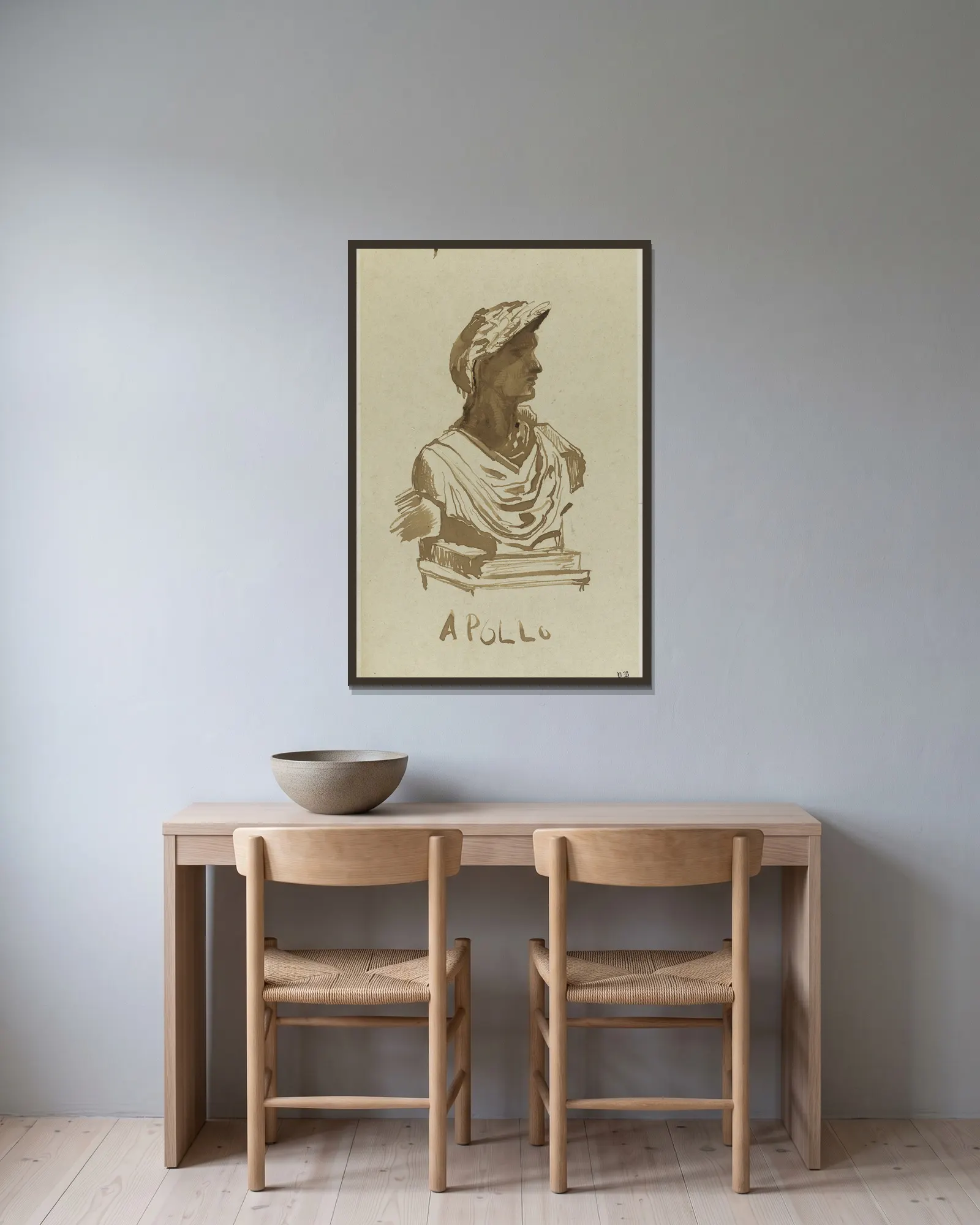 Apollo av Victor Hugo inramad på en vägg