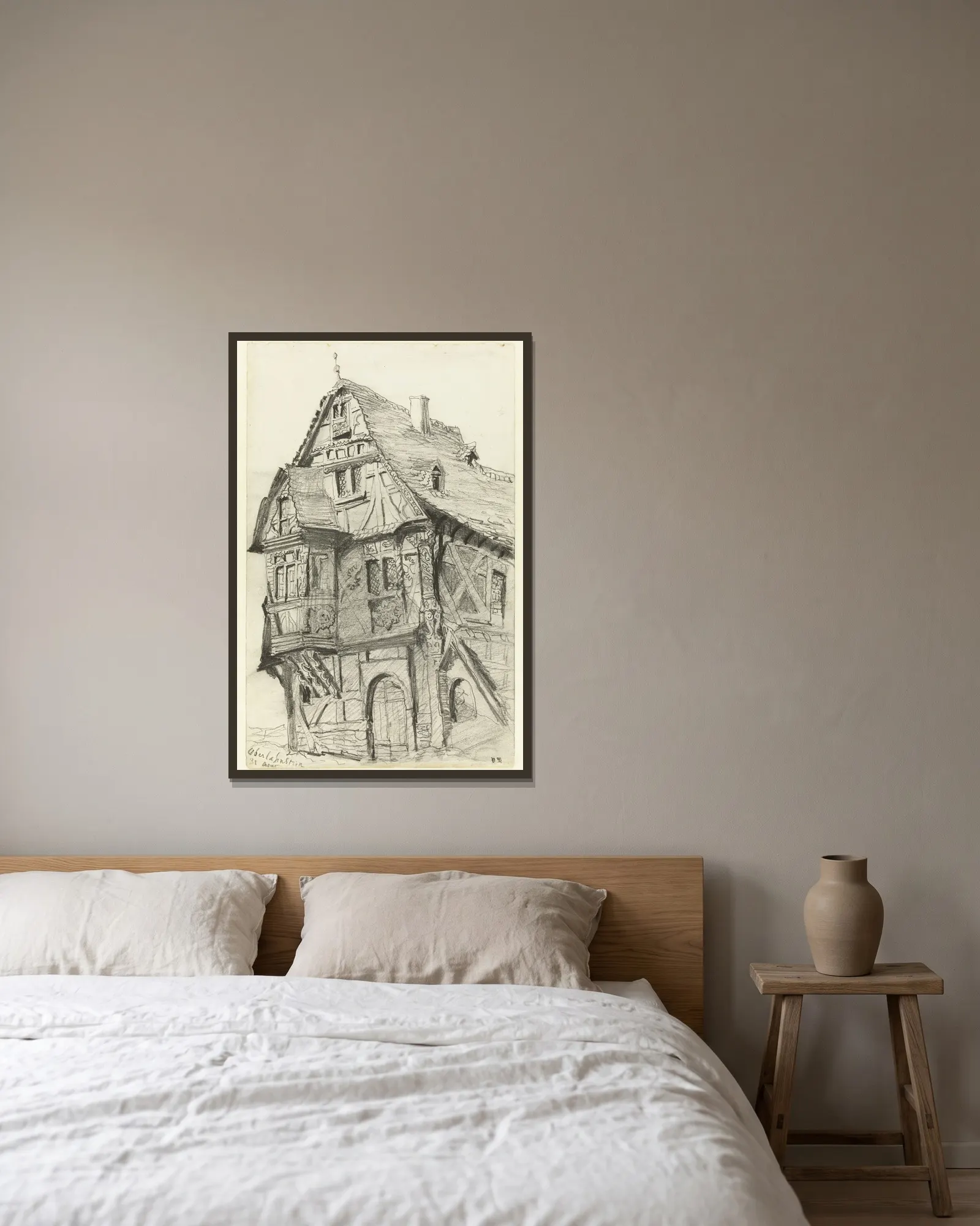 Oberlahnstein av Victor Hugo inramad på en vägg