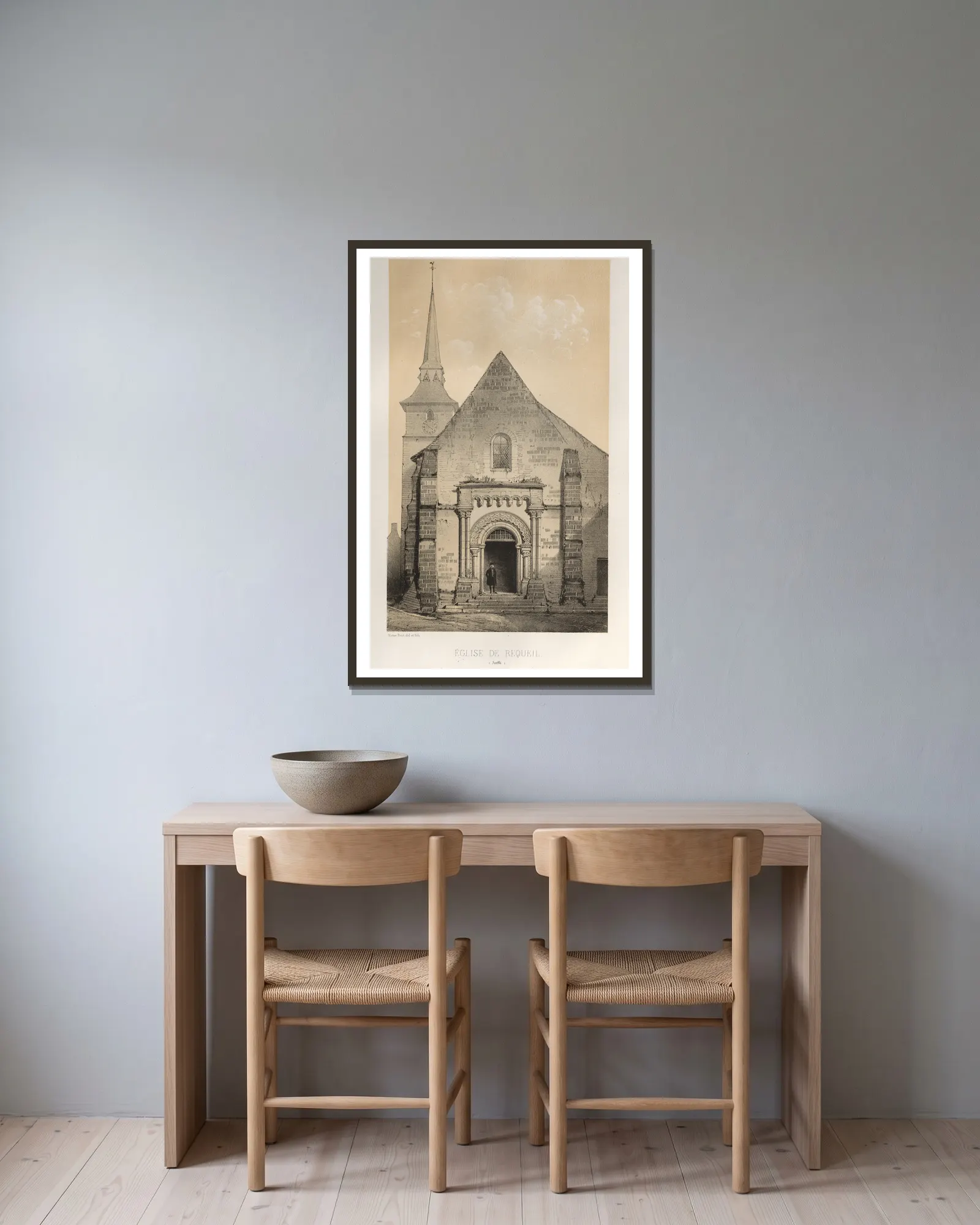 Église De Requeil (Sarthe) av Victor Petit inramad på en vägg