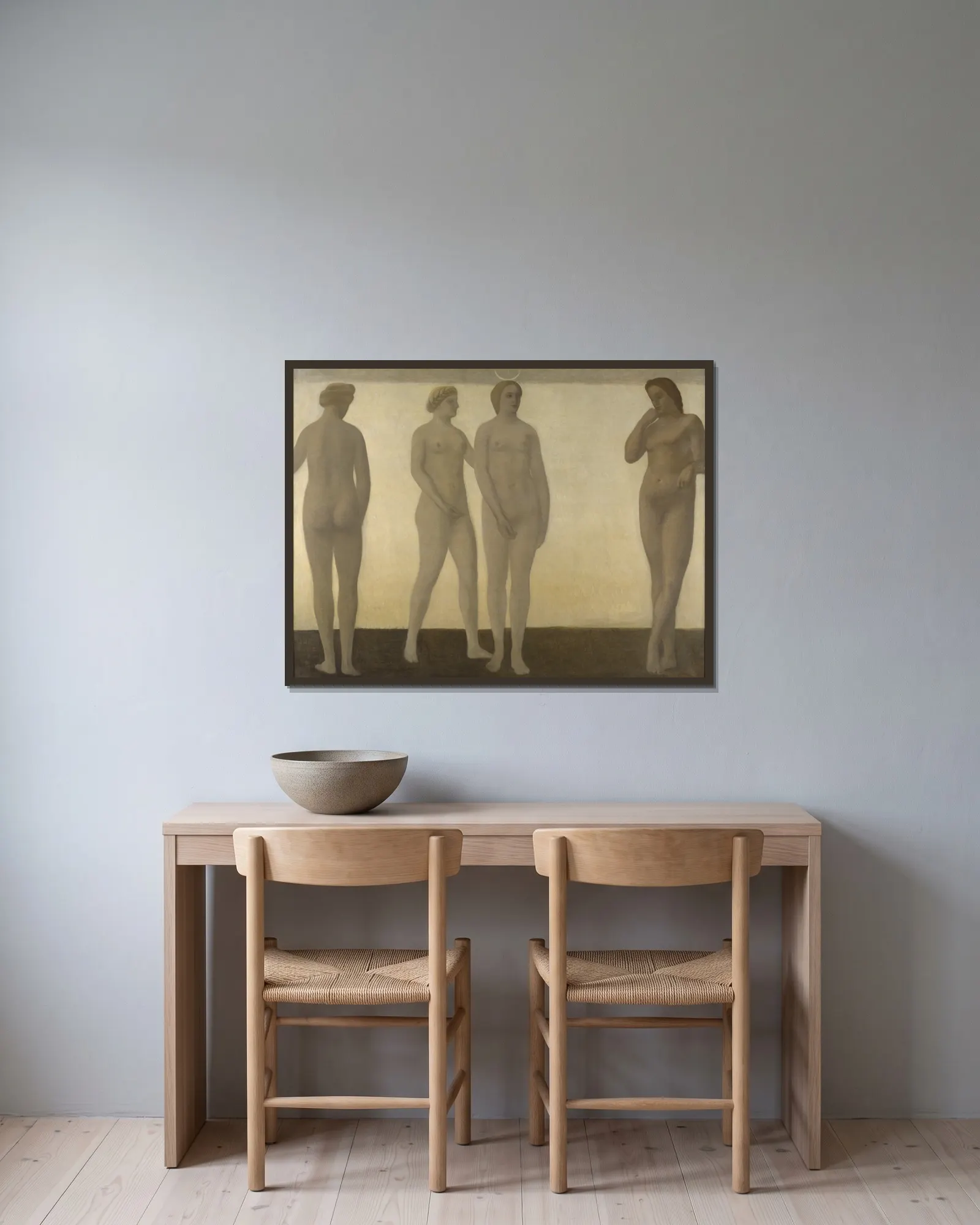 Artemis av Vilhelm Hammershøi inramad på en vägg