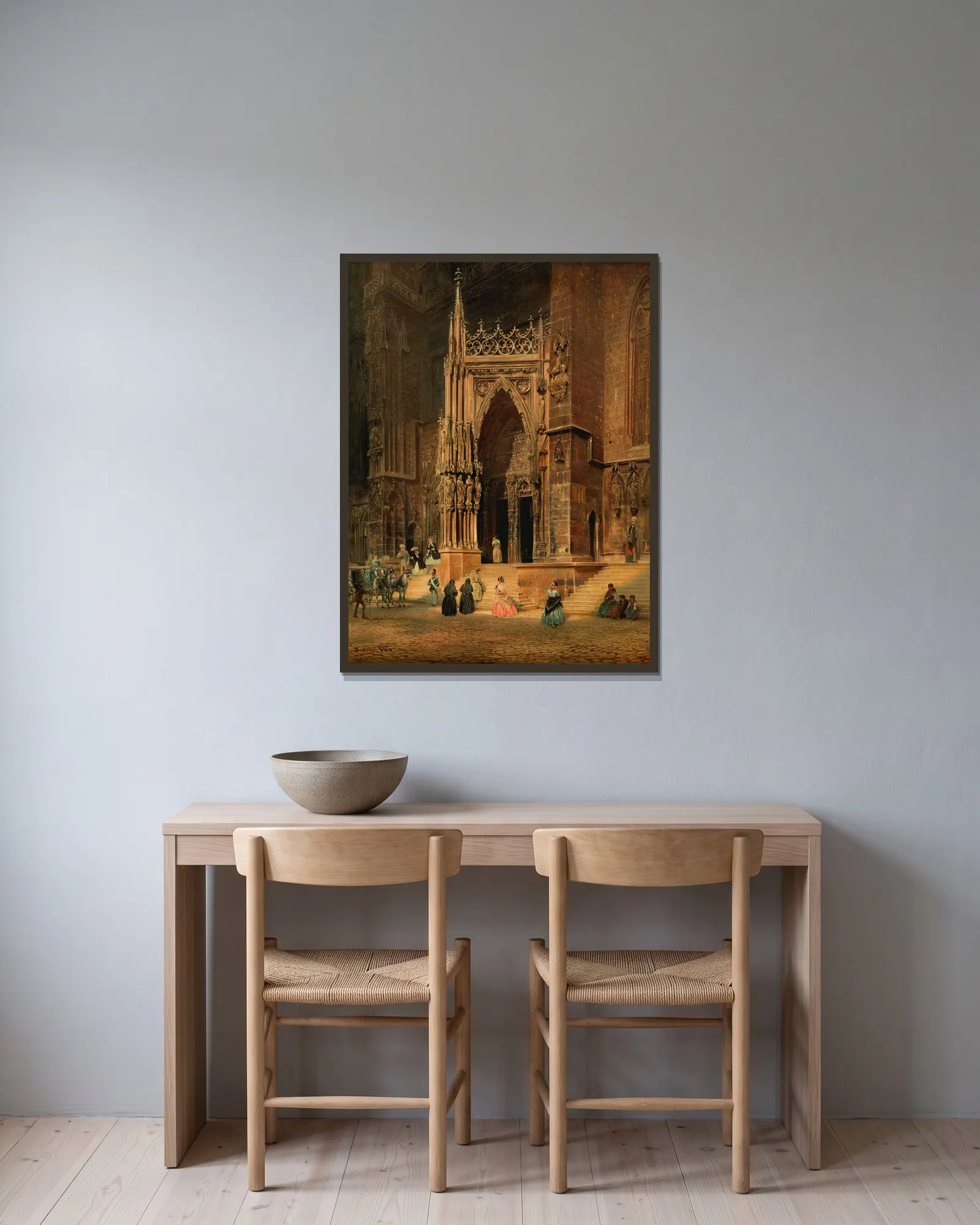 Der Regensburger Dom (Portal) av Rudolf von Alt inramad på en vägg