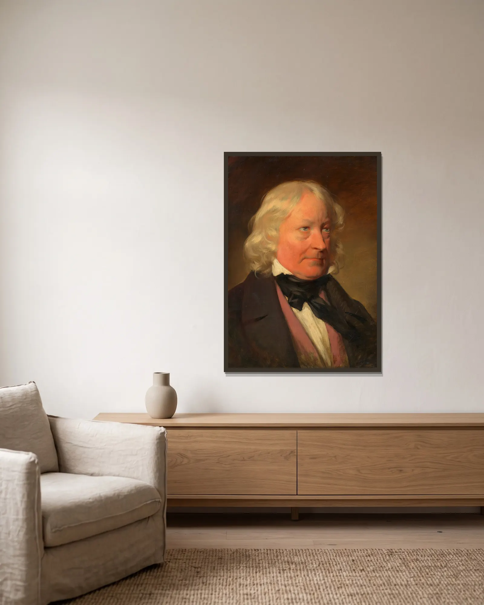 Bertel Thorwaldsen, Bildhauer av Friedrich von Amerling inramad på en vägg