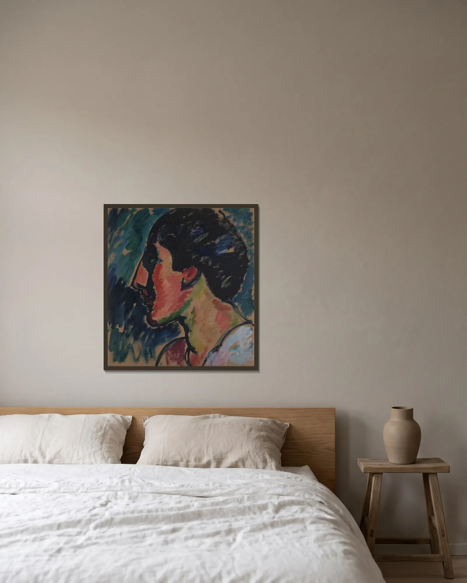 Head av Alexej von Jawlensky inramad på en vägg