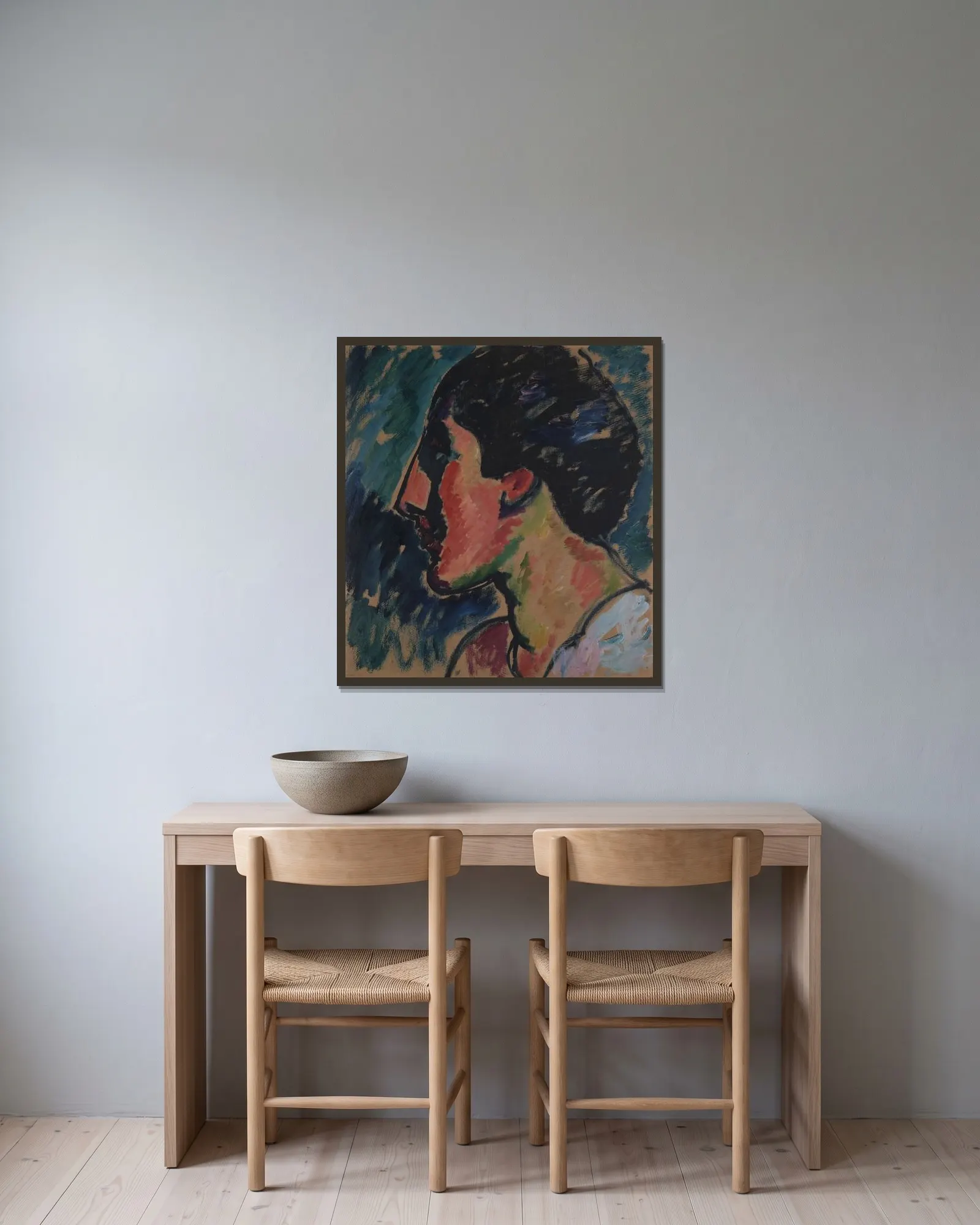 Head av Alexej von Jawlensky inramad på en vägg