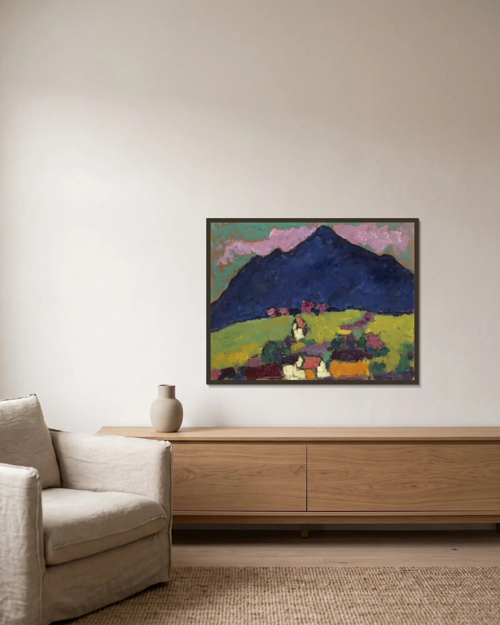 Murnau av Alexej von Jawlensky inramad på en vägg