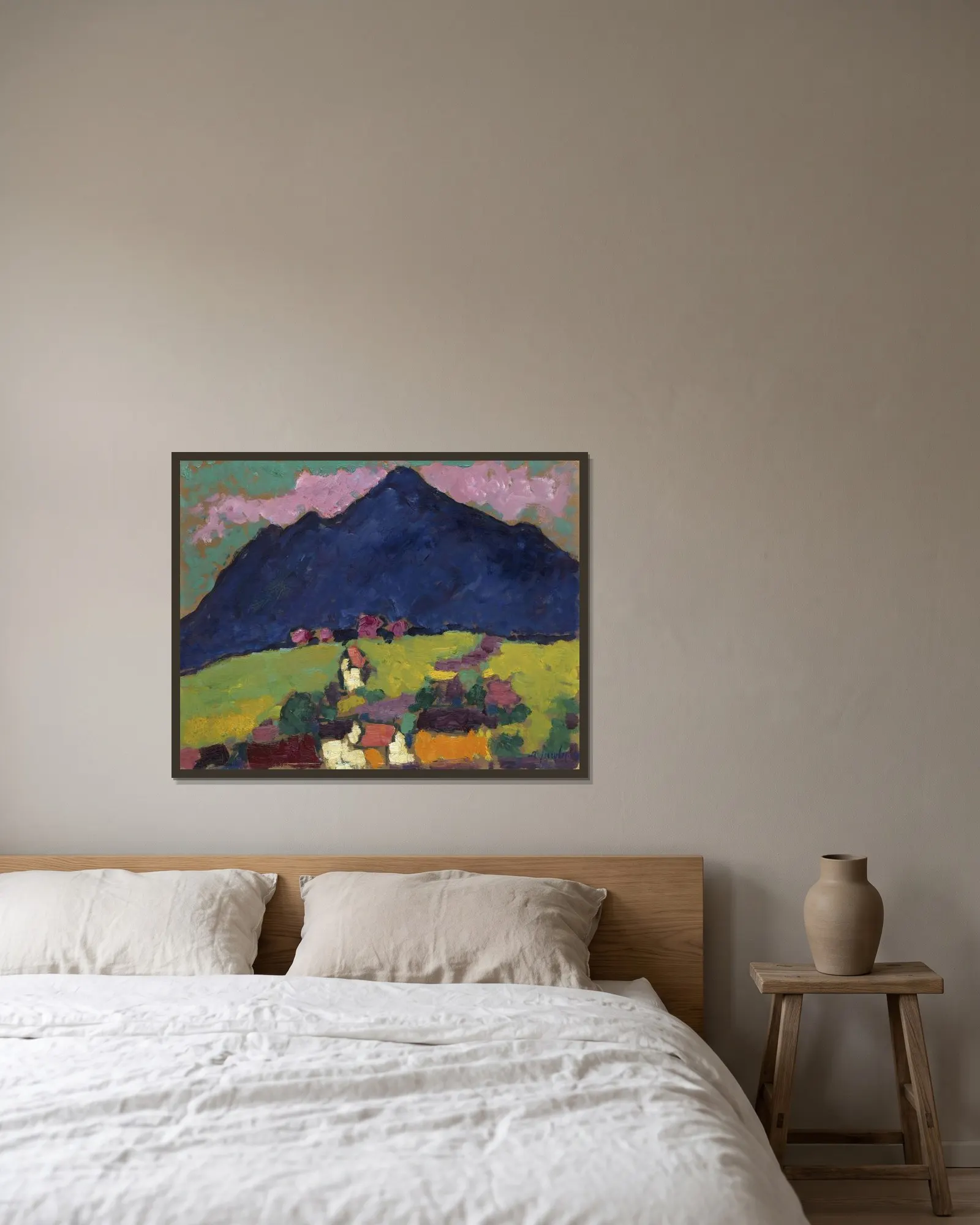 Murnau av Alexej von Jawlensky inramad på en vägg