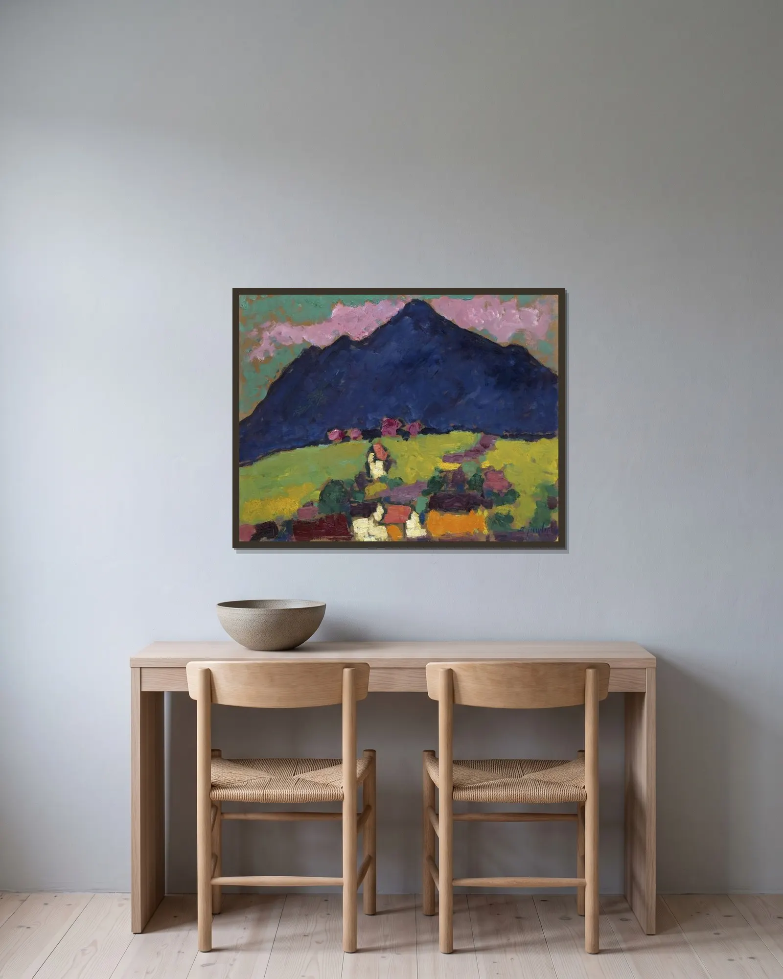 Murnau av Alexej von Jawlensky inramad på en vägg