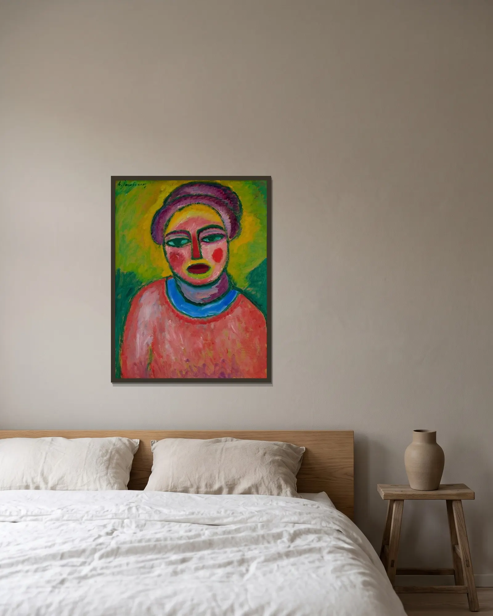 Spring av Alexej von Jawlensky inramad på en vägg