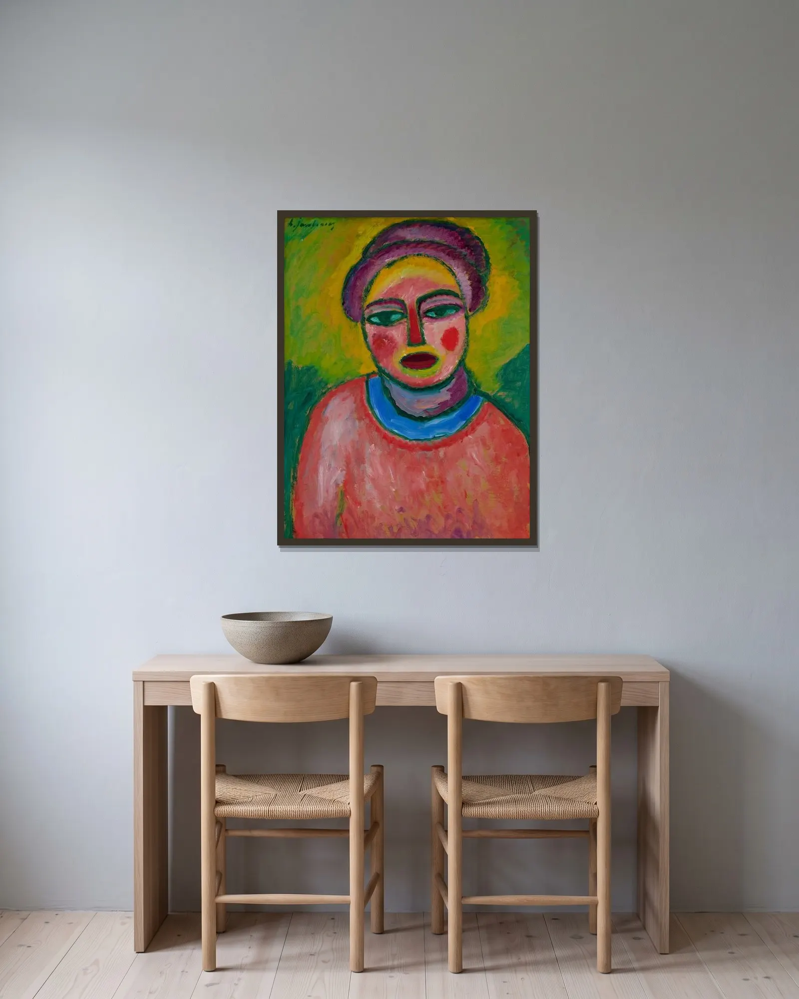 Spring av Alexej von Jawlensky inramad på en vägg