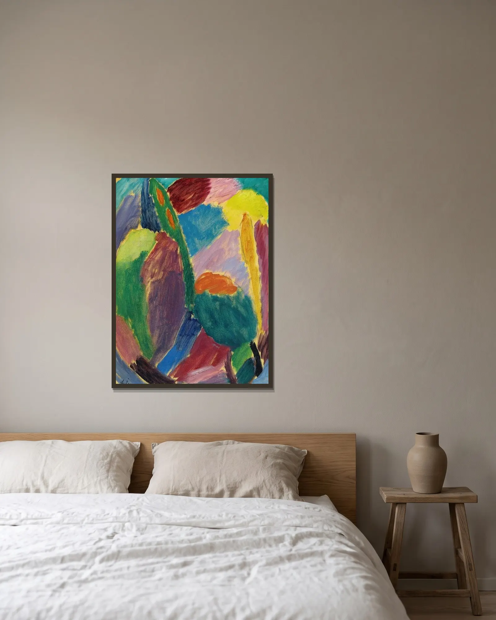 Variation av Alexej von Jawlensky inramad på en vägg