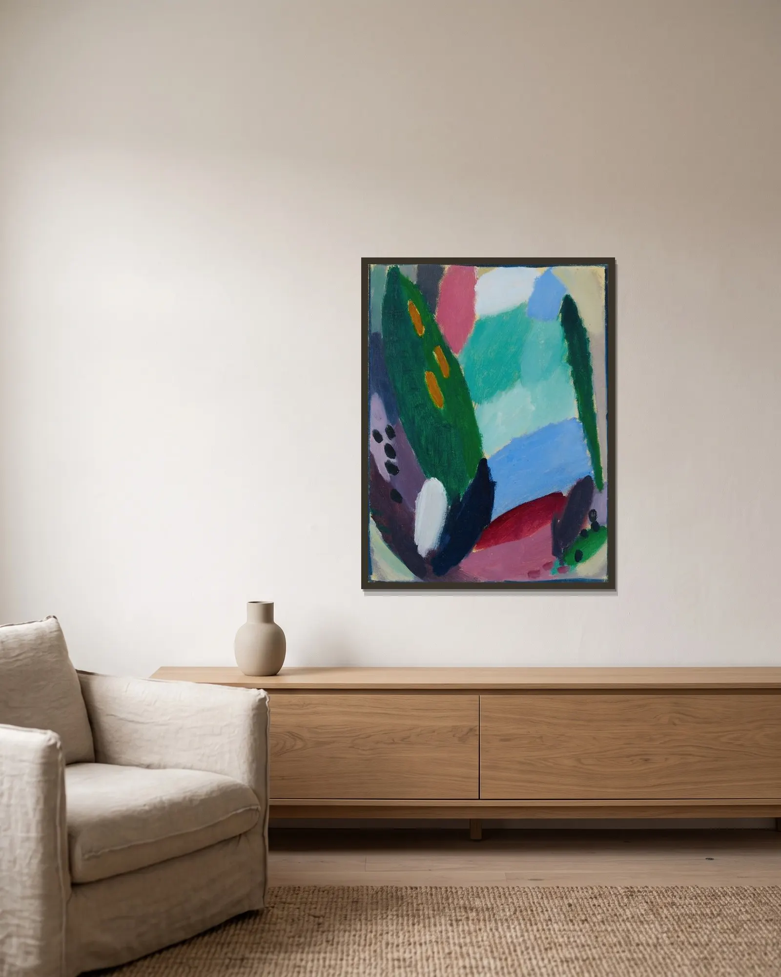 Variation No. 10 av Alexej von Jawlensky inramad på en vägg