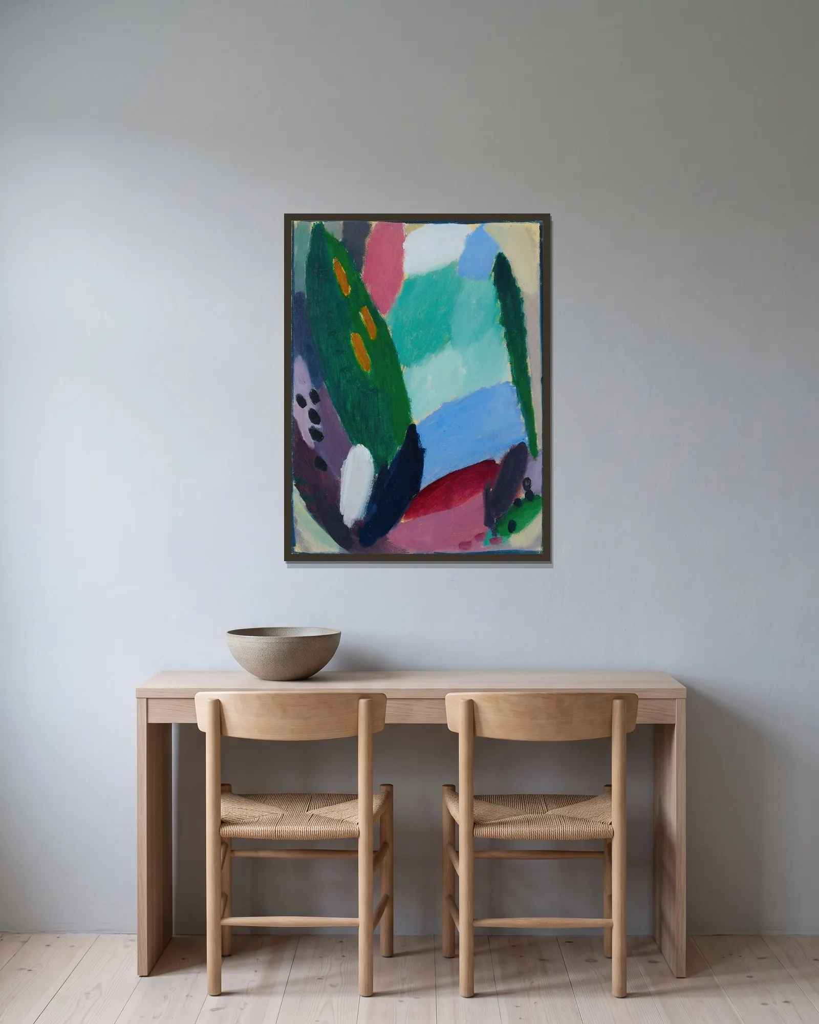 Variation No. 10 av Alexej von Jawlensky inramad på en vägg