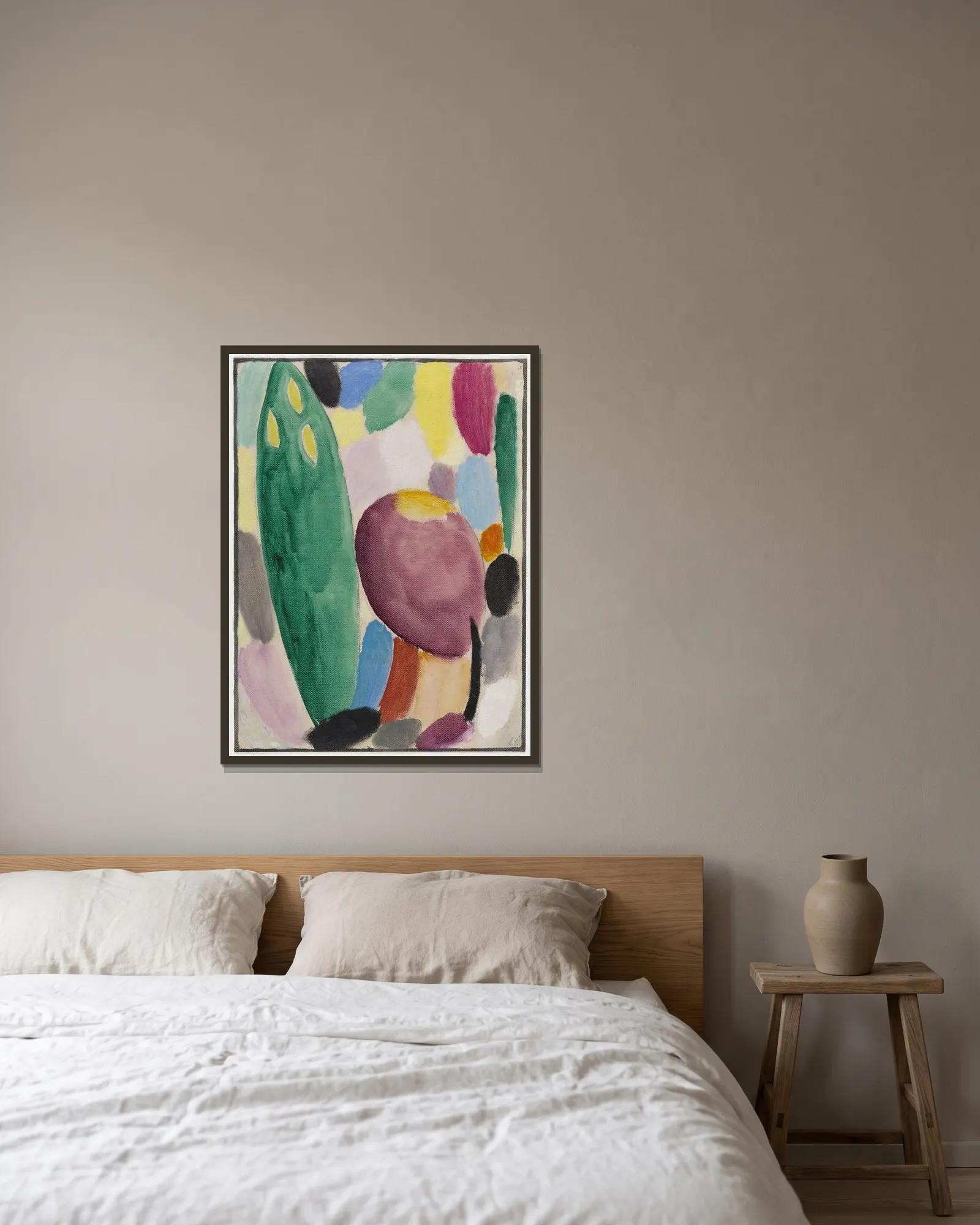 Variation (Trees) av Alexej von Jawlensky inramad på en vägg