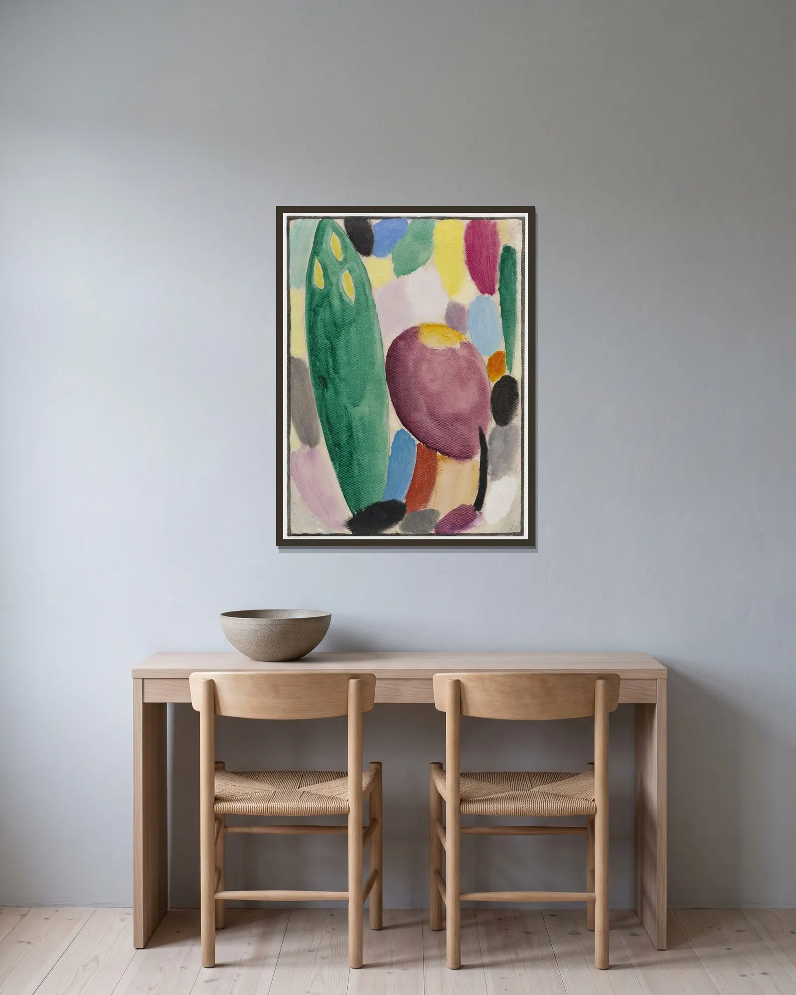 Variation (Trees) av Alexej von Jawlensky inramad på en vägg