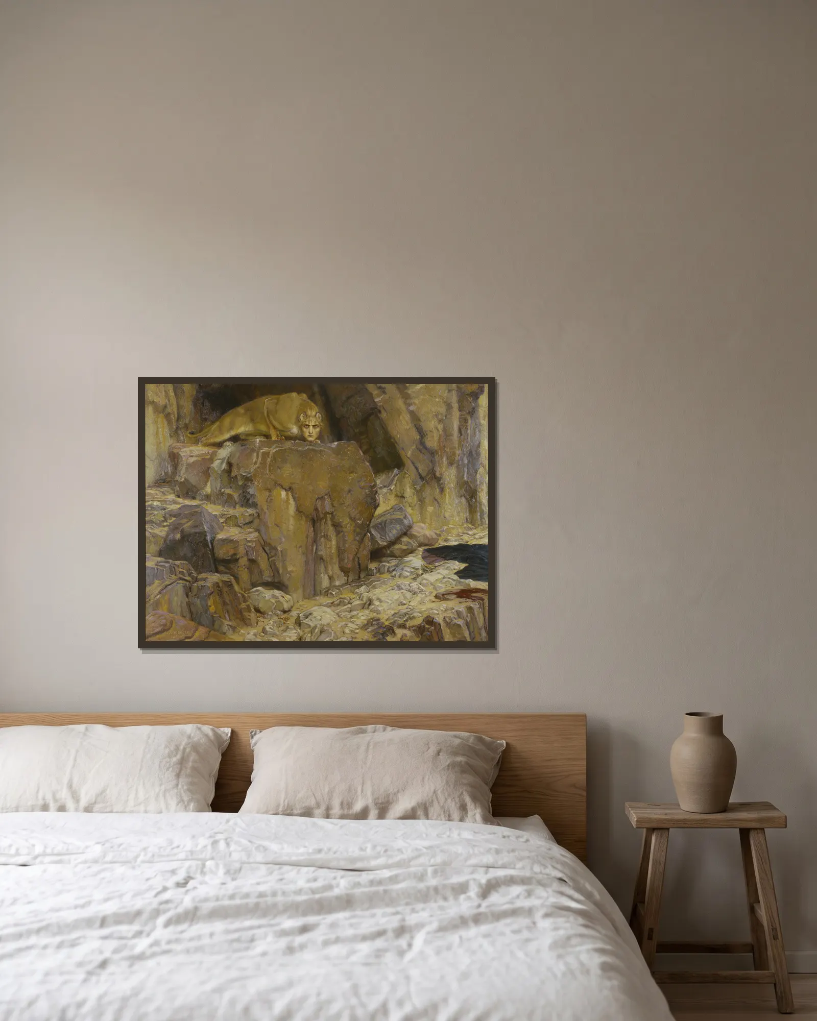 The Sphinx av Georg Von Rosen inramad på en vägg