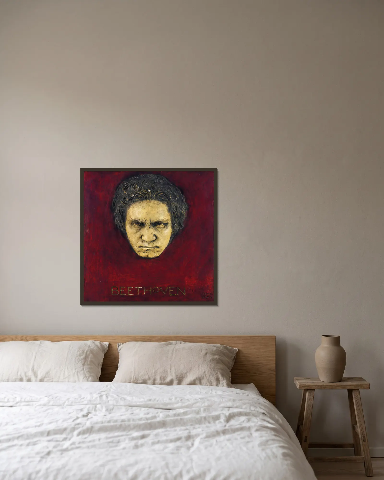 Beethoven av Franz von Stuck inramad på en vägg