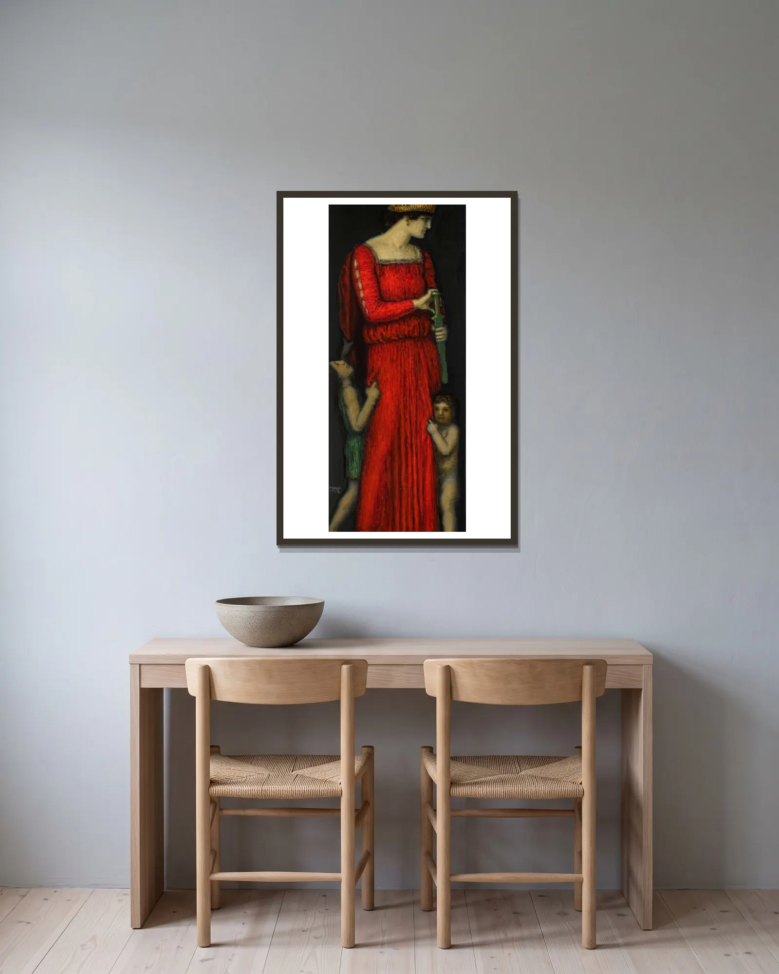 Medea av Franz von Stuck inramad på en vägg