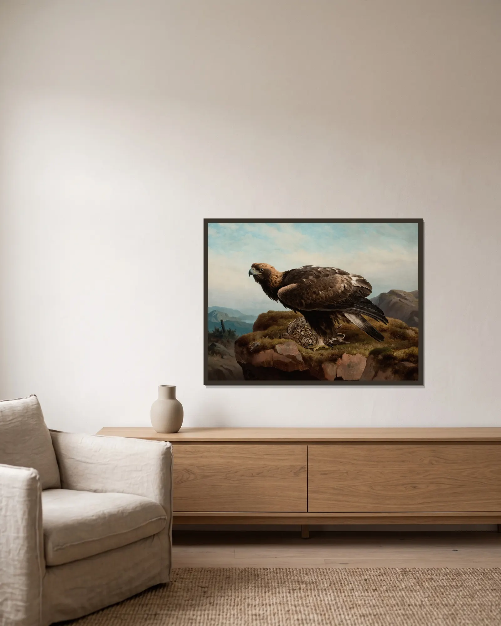 Golden Eagle At A Cliff’s Edge av Ferdinand von Wright inramad på en vägg
