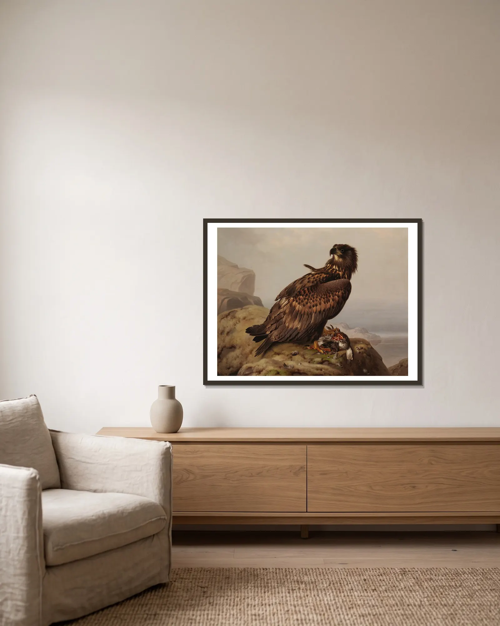 White-Tailed Eagle With Its Prey av Ferdinand von Wright inramad på en vägg